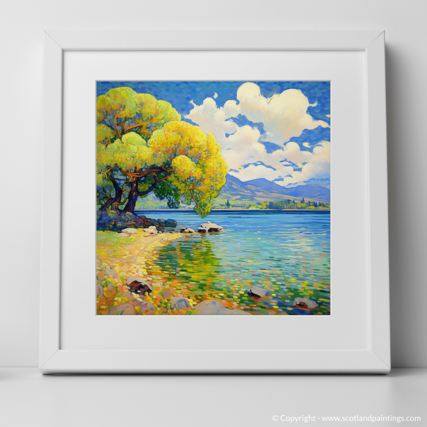 Painting and Art Print of Loch Lomond in summer. Summer Serenade at Loch Lomond.