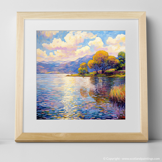 Art Print of Loch Lomond in summer with a natural frame