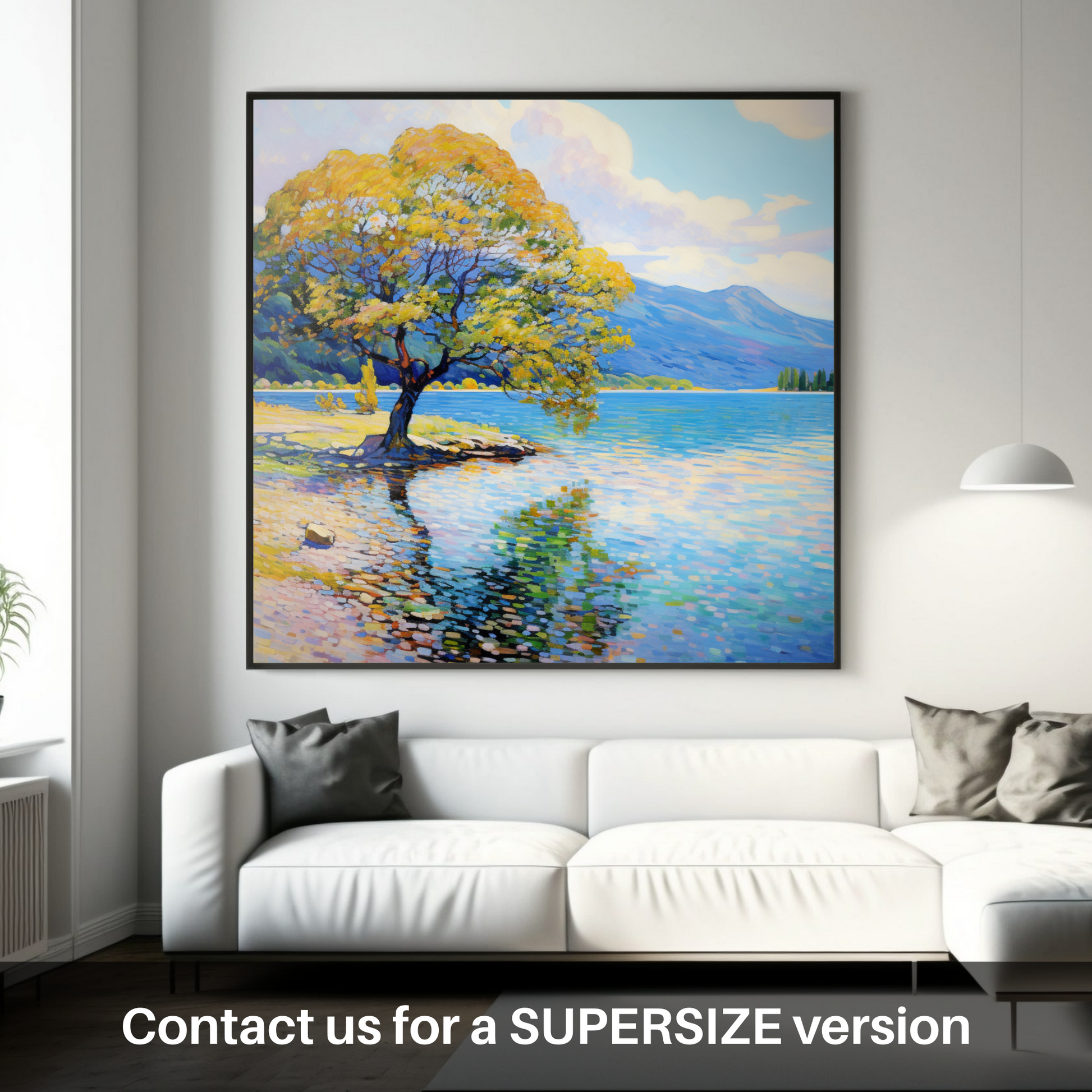 Huge supersize print of Loch Lomond in summer