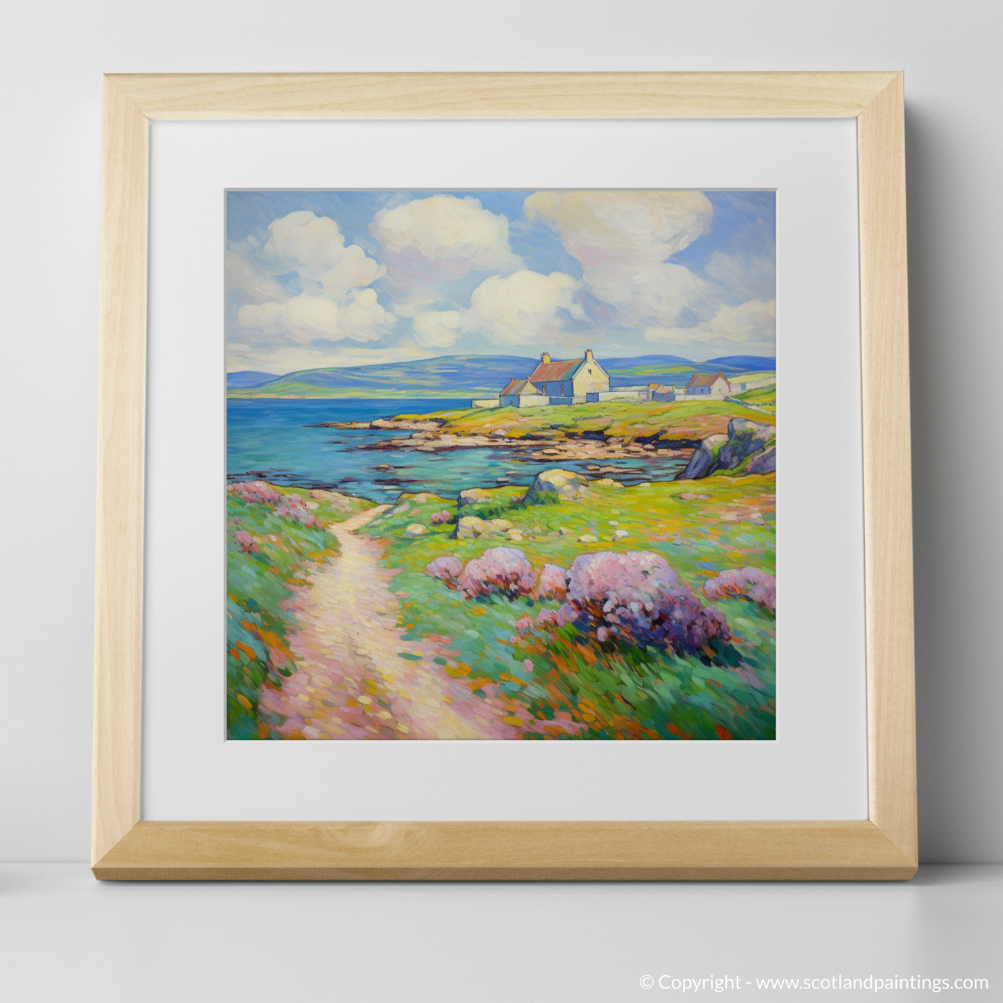 Art Print of Isle of Islay, Inner Hebrides in summer with a natural frame