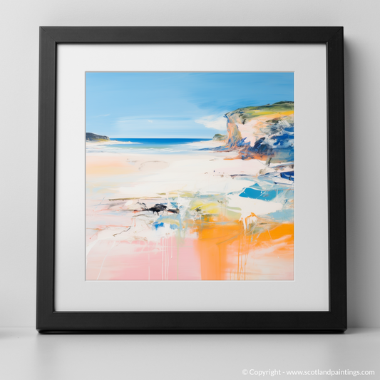 Art Print of Lunan Bay, Angus in summer with a black frame