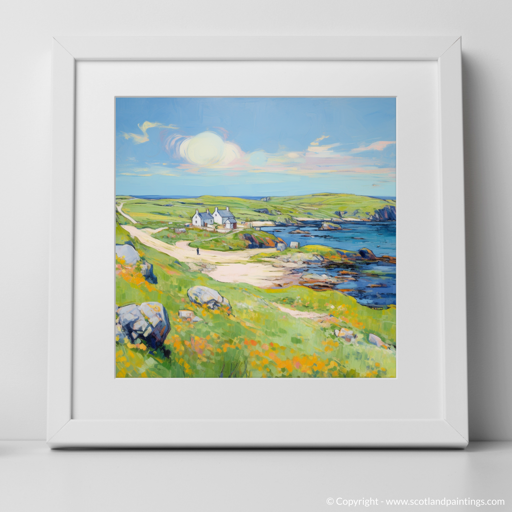 Art Print of Isle of Lewis, Outer Hebrides in summer with a white frame