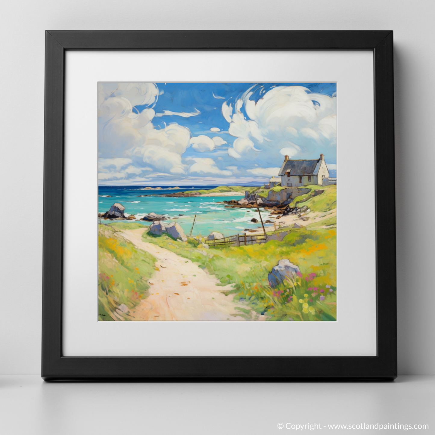 Art Print of Isle of Lewis, Outer Hebrides in summer with a black frame