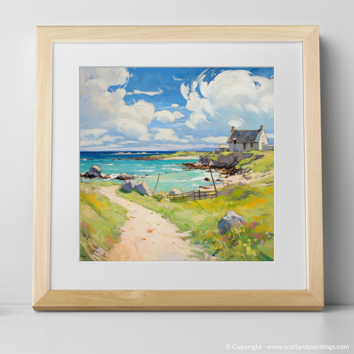 Art Print of Isle of Lewis, Outer Hebrides in summer with a natural frame