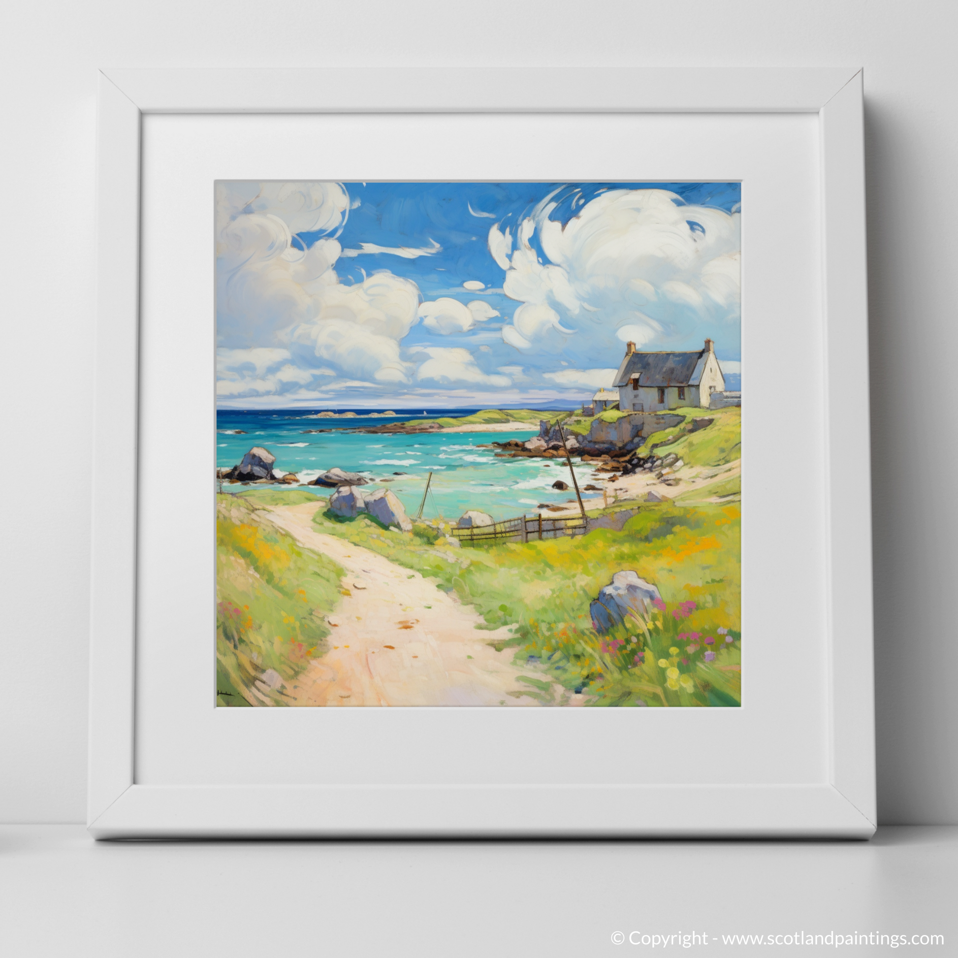 Art Print of Isle of Lewis, Outer Hebrides in summer with a white frame