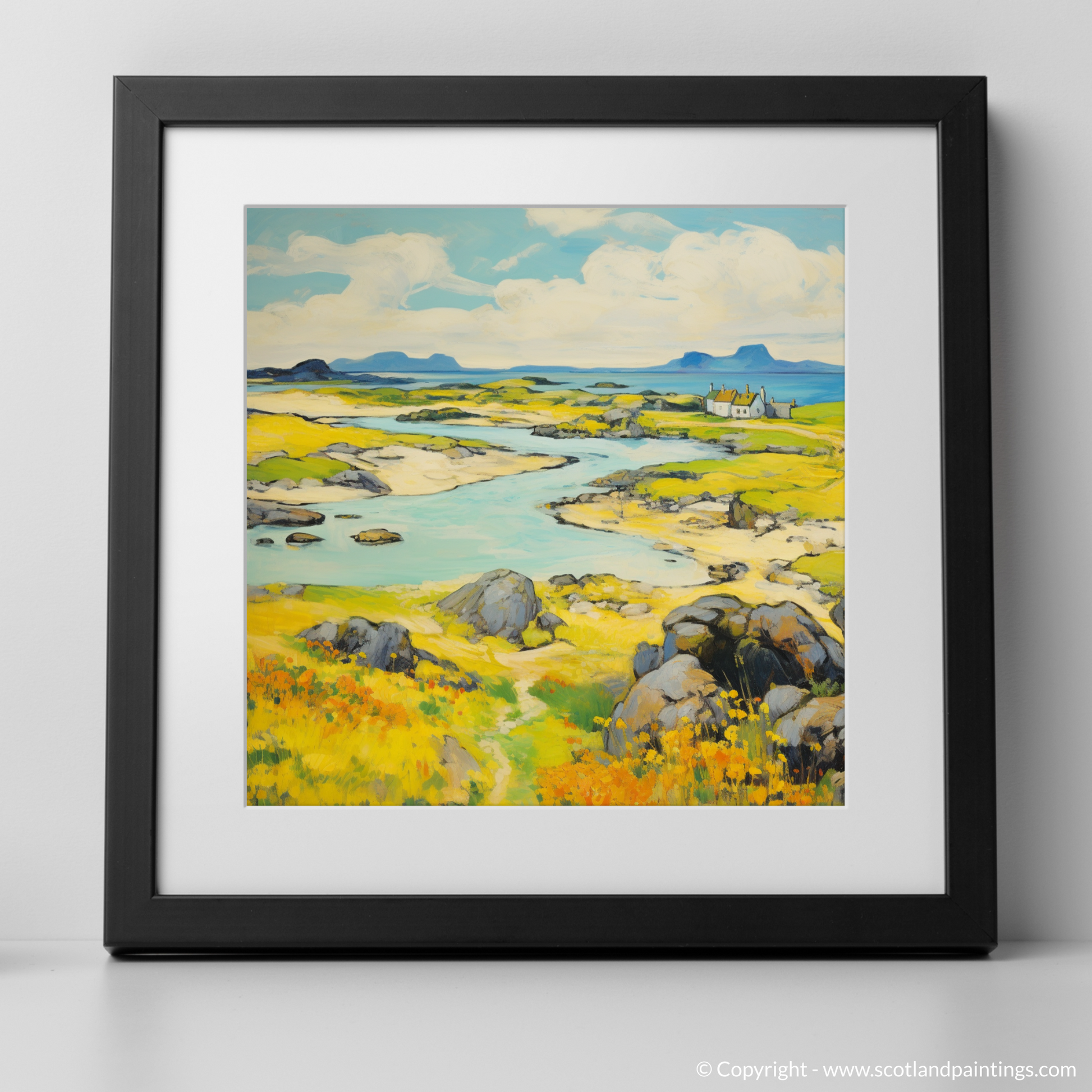 Art Print of Isle of Lewis, Outer Hebrides in summer with a black frame