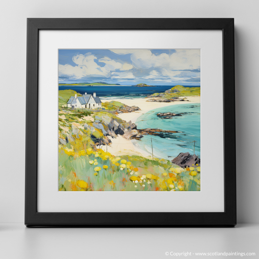 Art Print of Isle of Lewis, Outer Hebrides in summer with a black frame