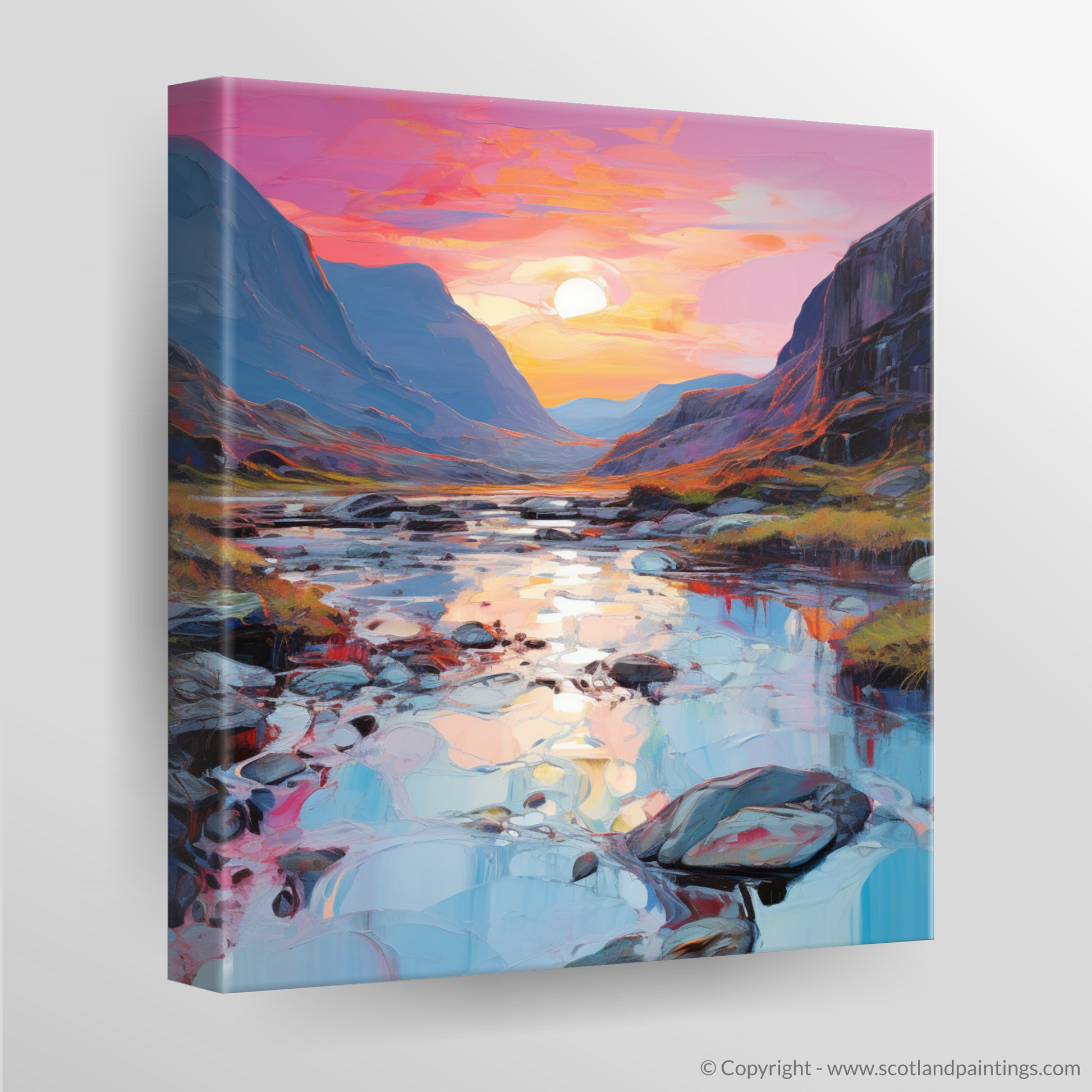 Canvas Print of Isle of Skye Fairy Pools at dusk in summer