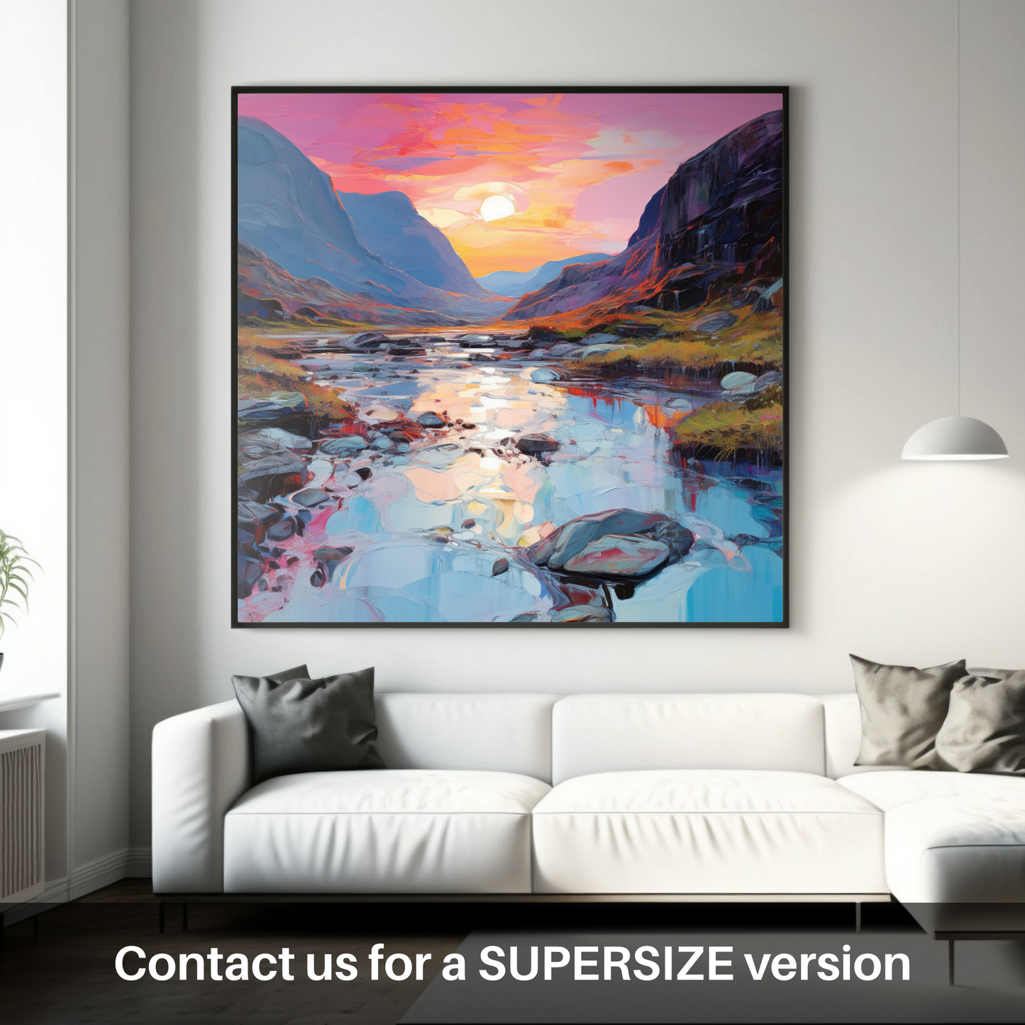 Huge supersize print of Isle of Skye Fairy Pools at dusk in summer