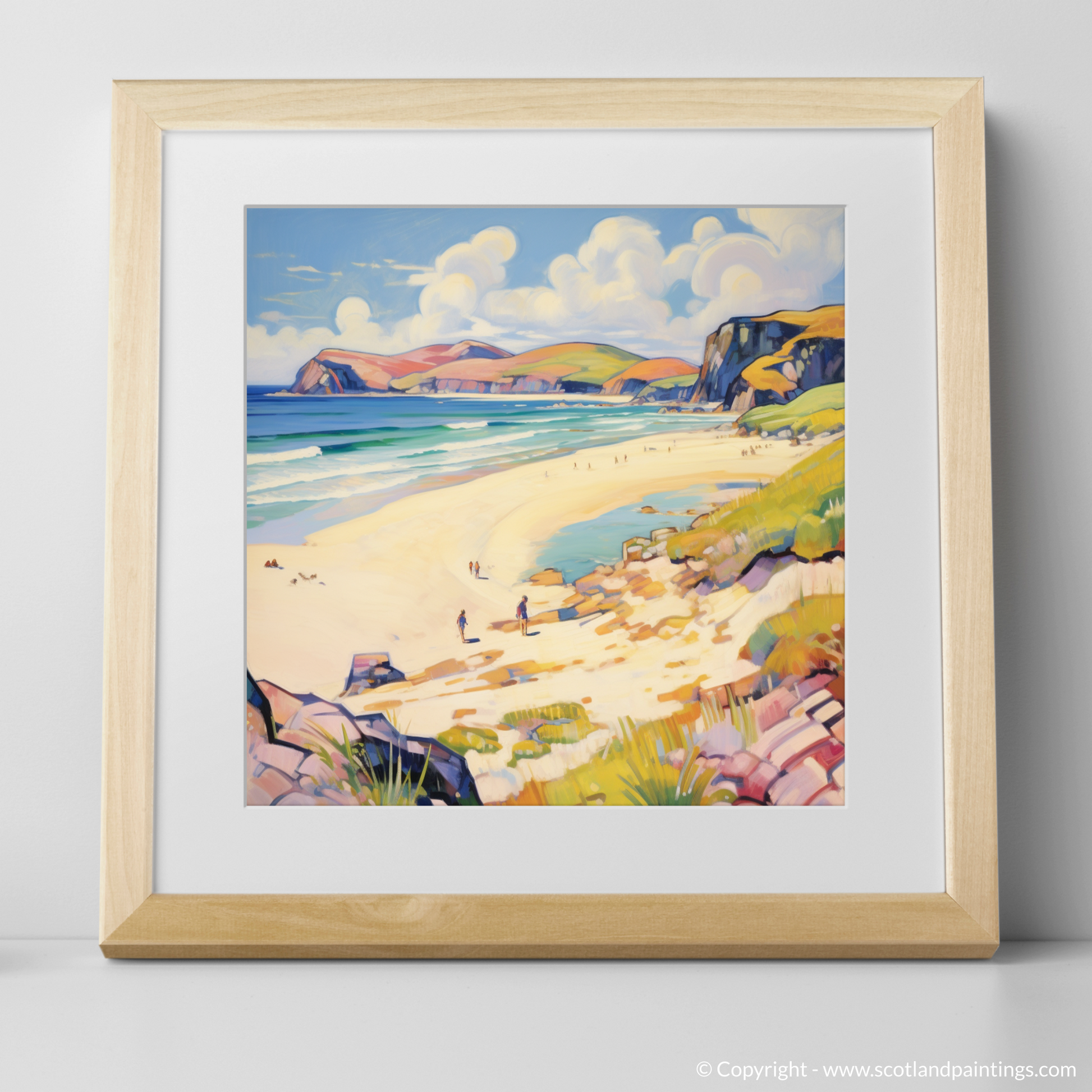 Art Print of Sandwood Bay, Sutherland in summer with a natural frame