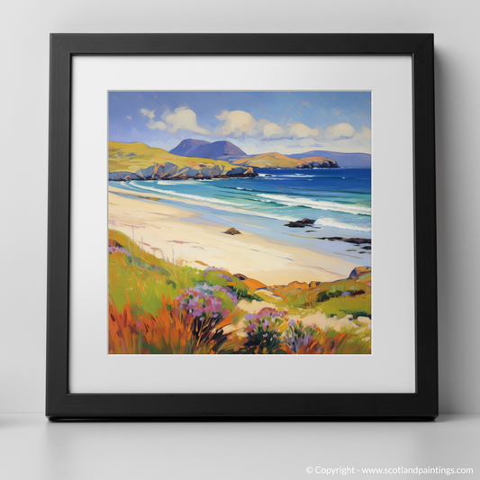 Art Print of Sandwood Bay, Sutherland in summer with a black frame