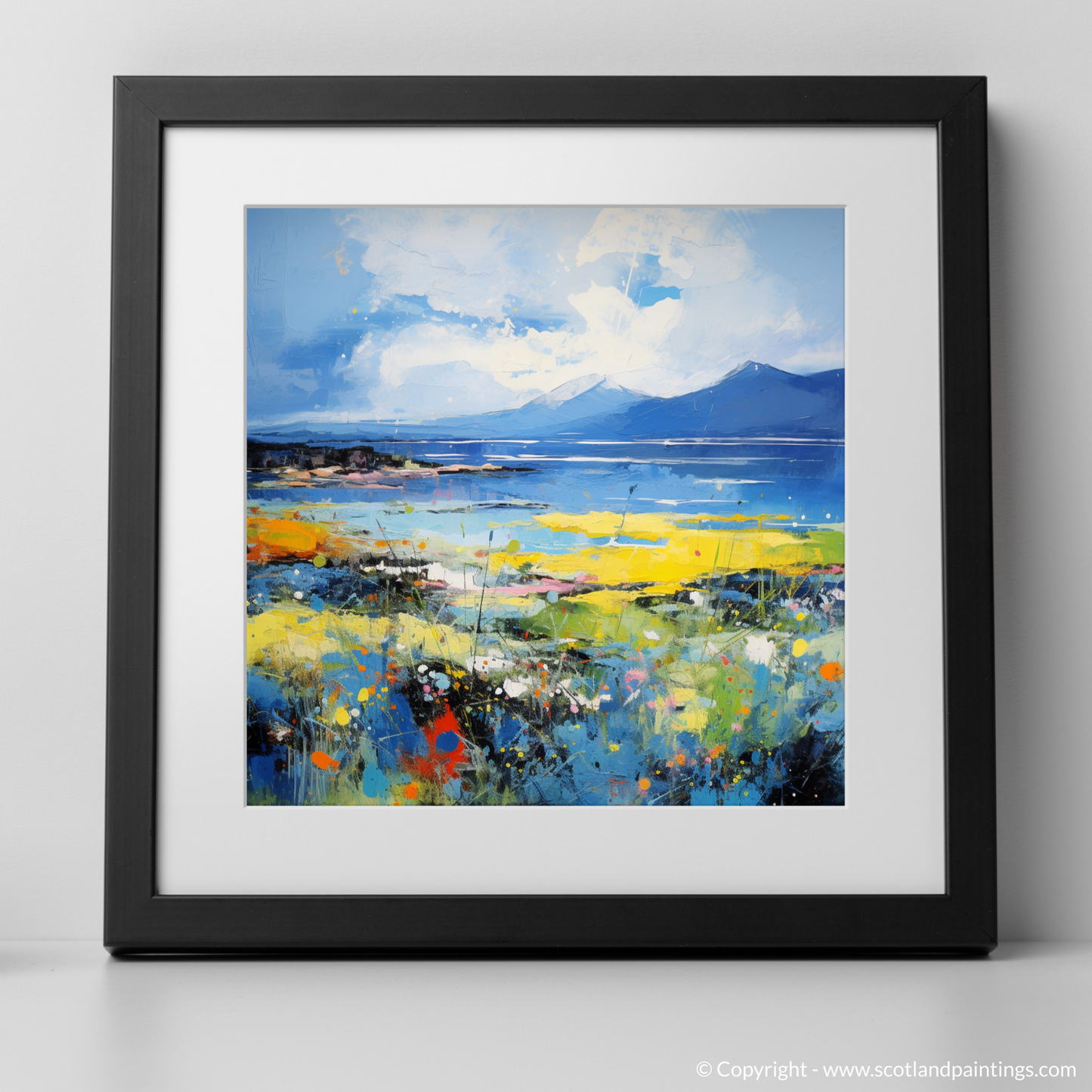 Painting and Art Print of Isle of Arran, Firth of Clyde in summer. Abstract Arran Summerscape.