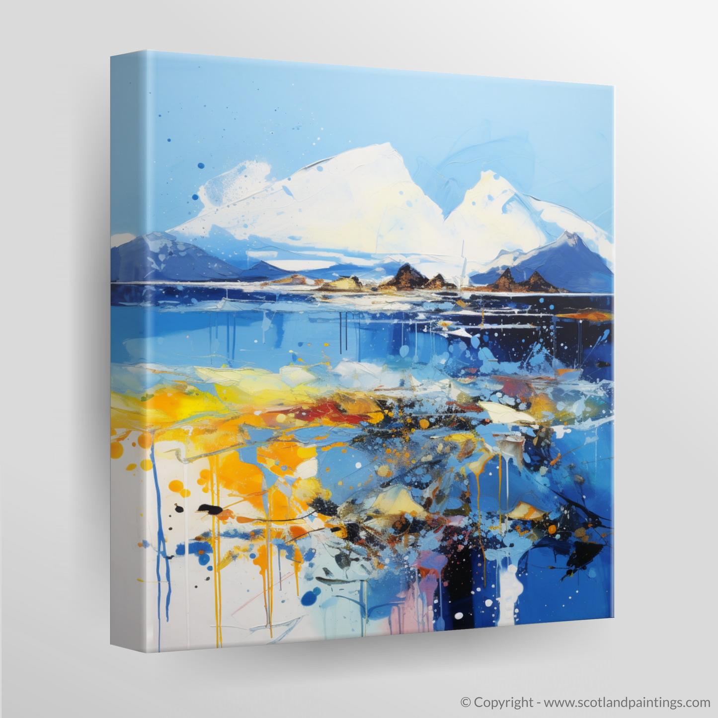 Painting and Art Print of Isle of Arran, Firth of Clyde in summer. Summer Symphony: Abstract Essence of Arran and Clyde.