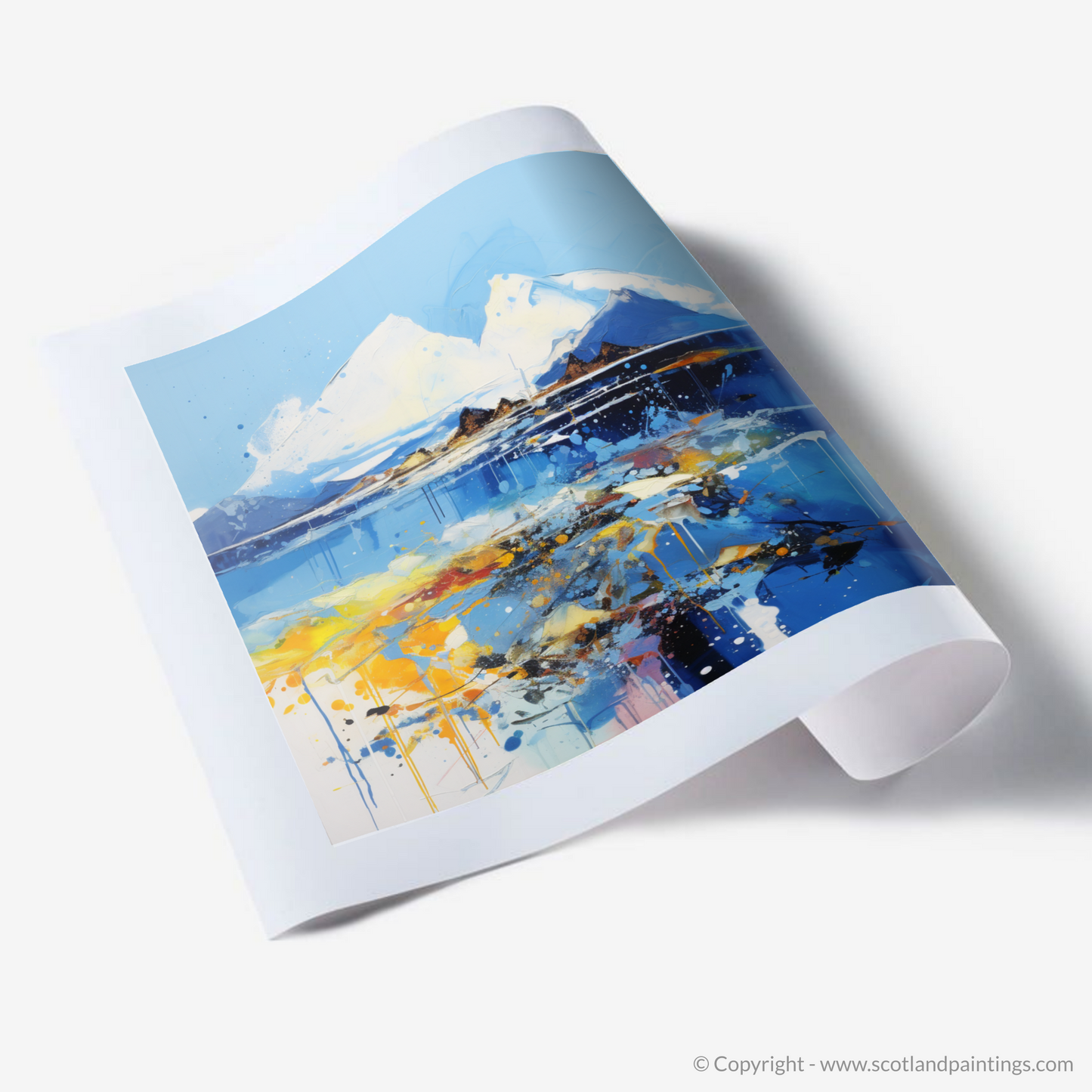 Painting and Art Print of Isle of Arran, Firth of Clyde in summer. Summer Symphony: Abstract Essence of Arran and Clyde.