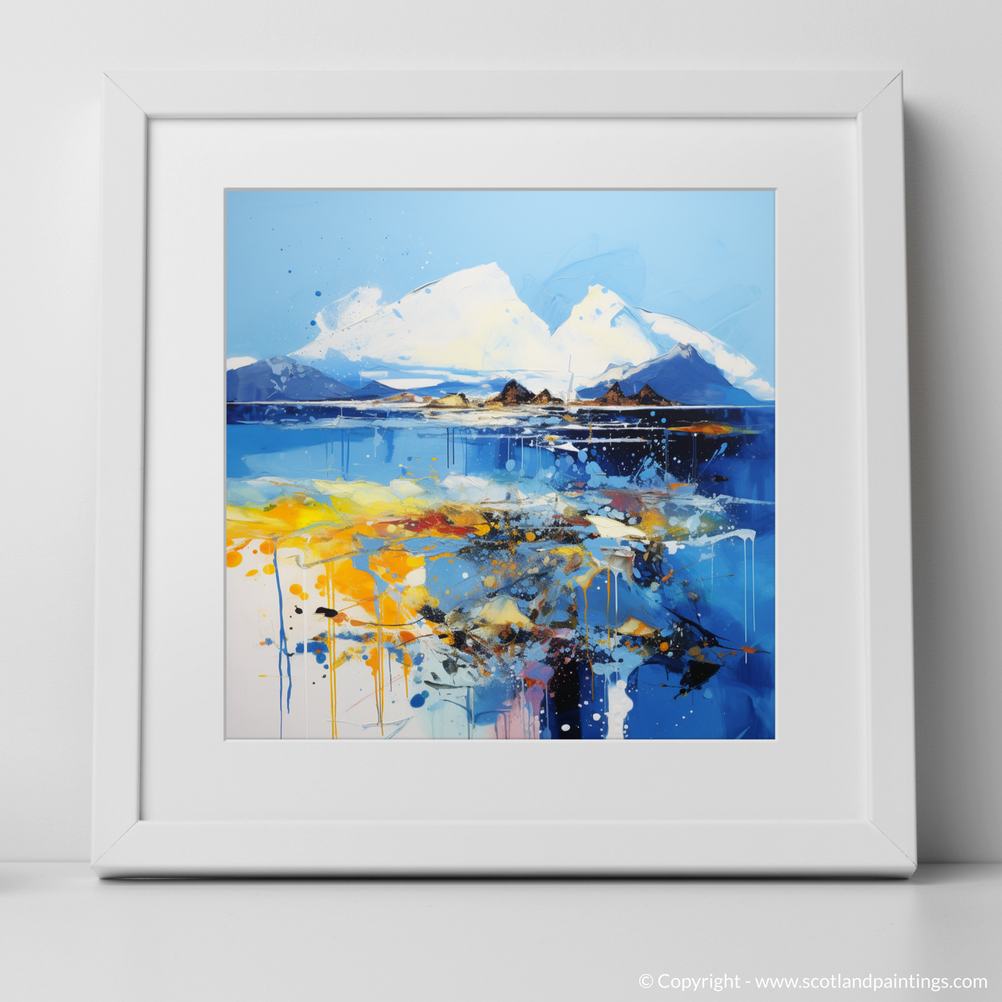 Painting and Art Print of Isle of Arran, Firth of Clyde in summer. Summer Symphony: Abstract Essence of Arran and Clyde.