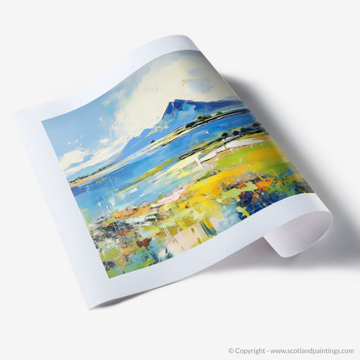 Painting and Art Print of Isle of Arran, Firth of Clyde in summer. Isle of Arran Summer Reverie.