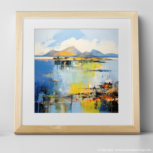 Art Print of Isle of Arran, Firth of Clyde in summer with a natural frame