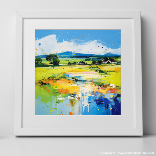 Art Print of Glenesk, Angus in summer with a white frame