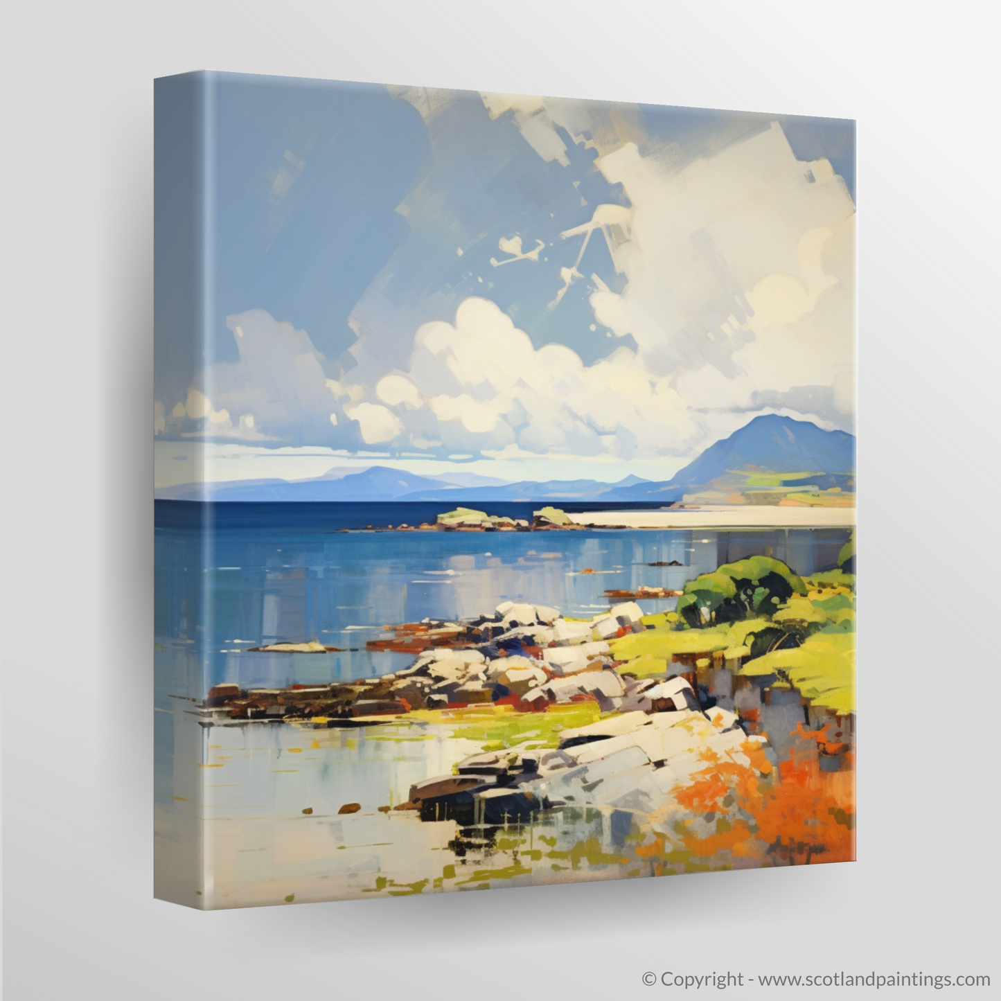 Painting and Art Print of Isle of Arran, Firth of Clyde in summer. Summer Splendour on the Isle of Arran.