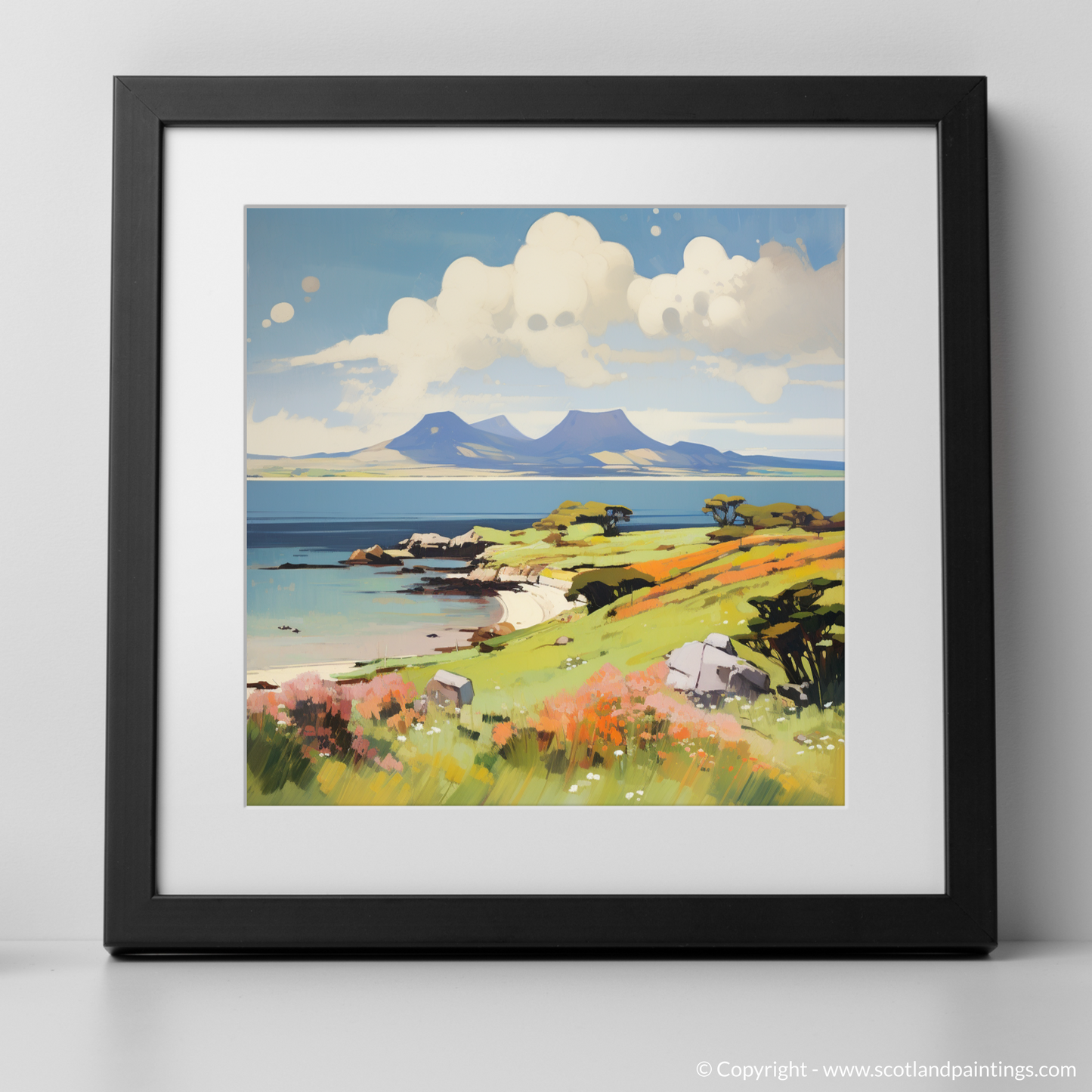 Painting and Art Print of Isle of Arran, Firth of Clyde in summer. Summer Essence of Isle of Arran.