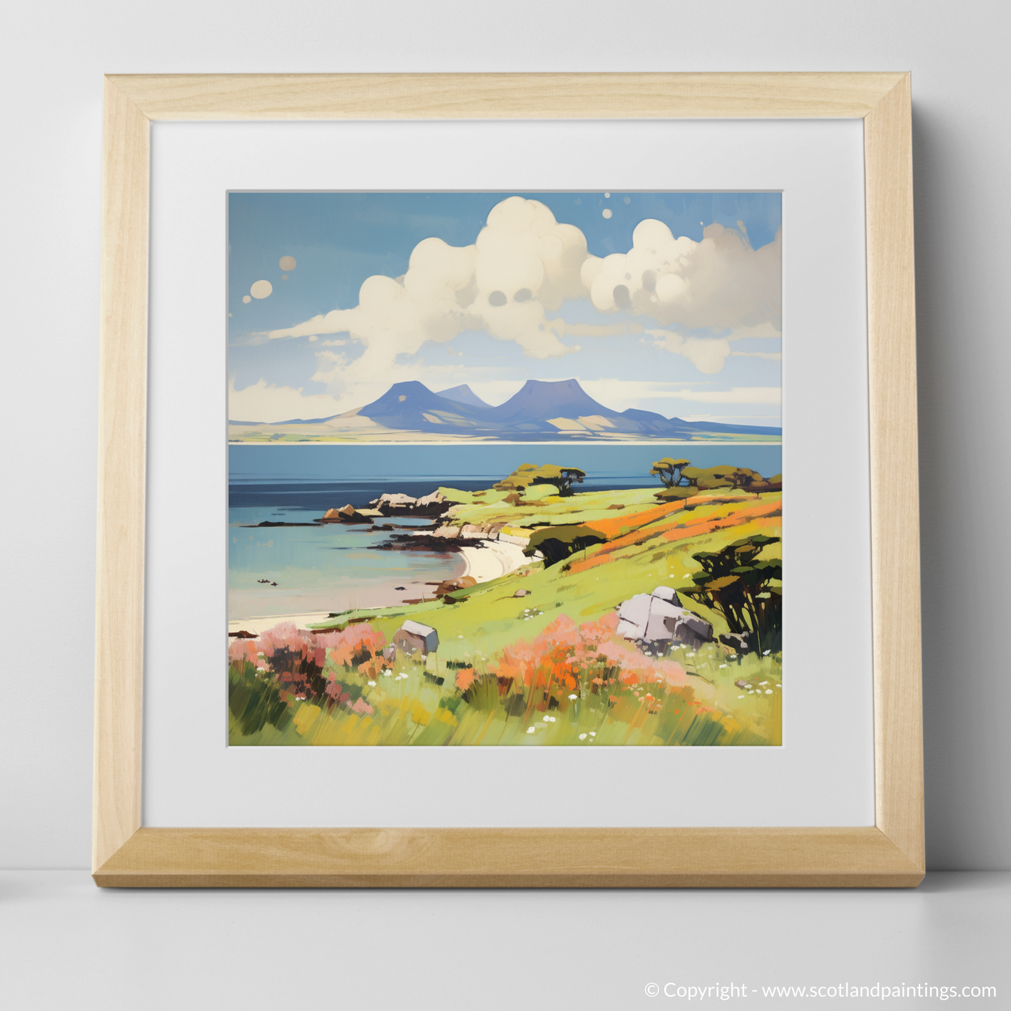 Painting and Art Print of Isle of Arran, Firth of Clyde in summer. Summer Essence of Isle of Arran.