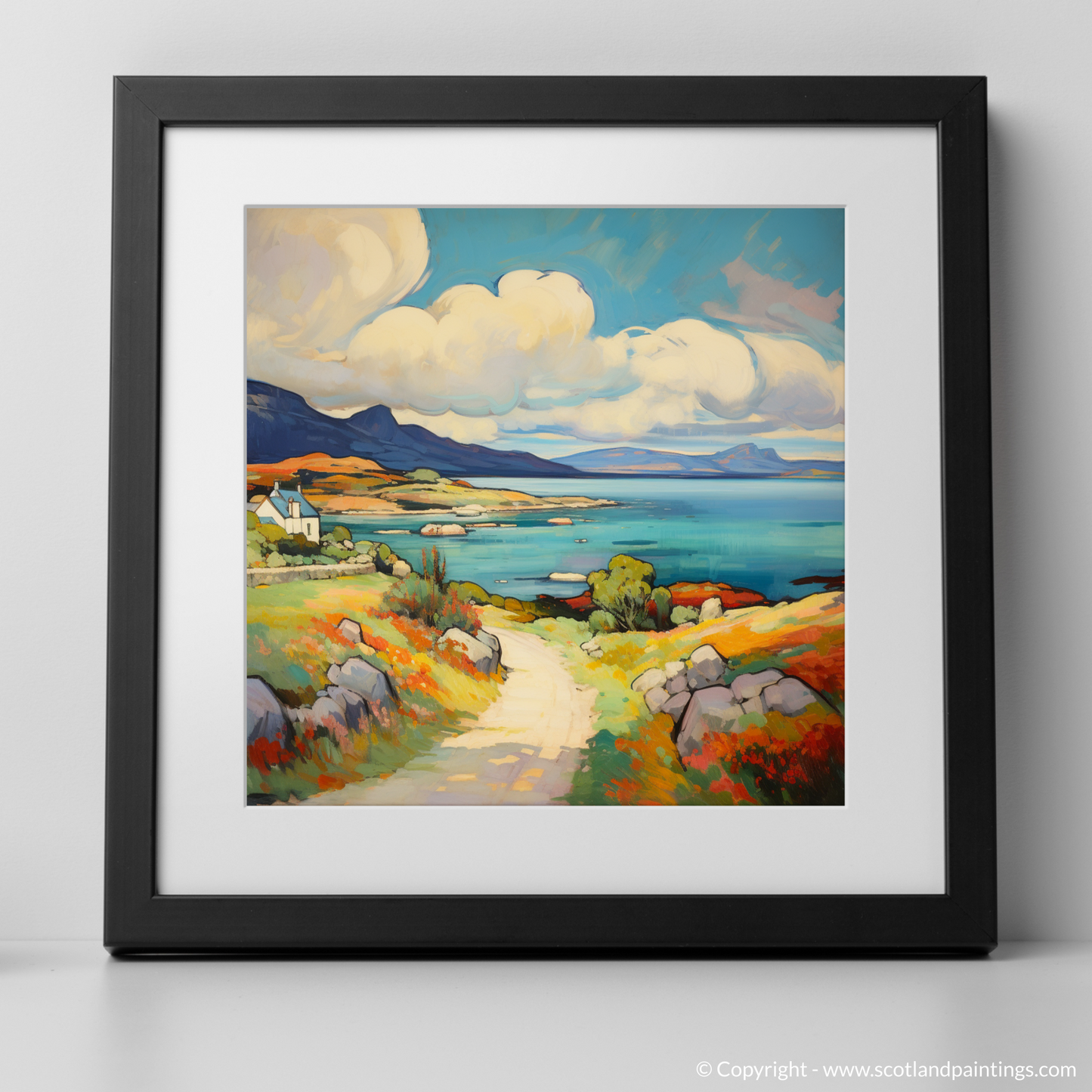 Art Print of Isle of Jura, Inner Hebrides in summer with a black frame