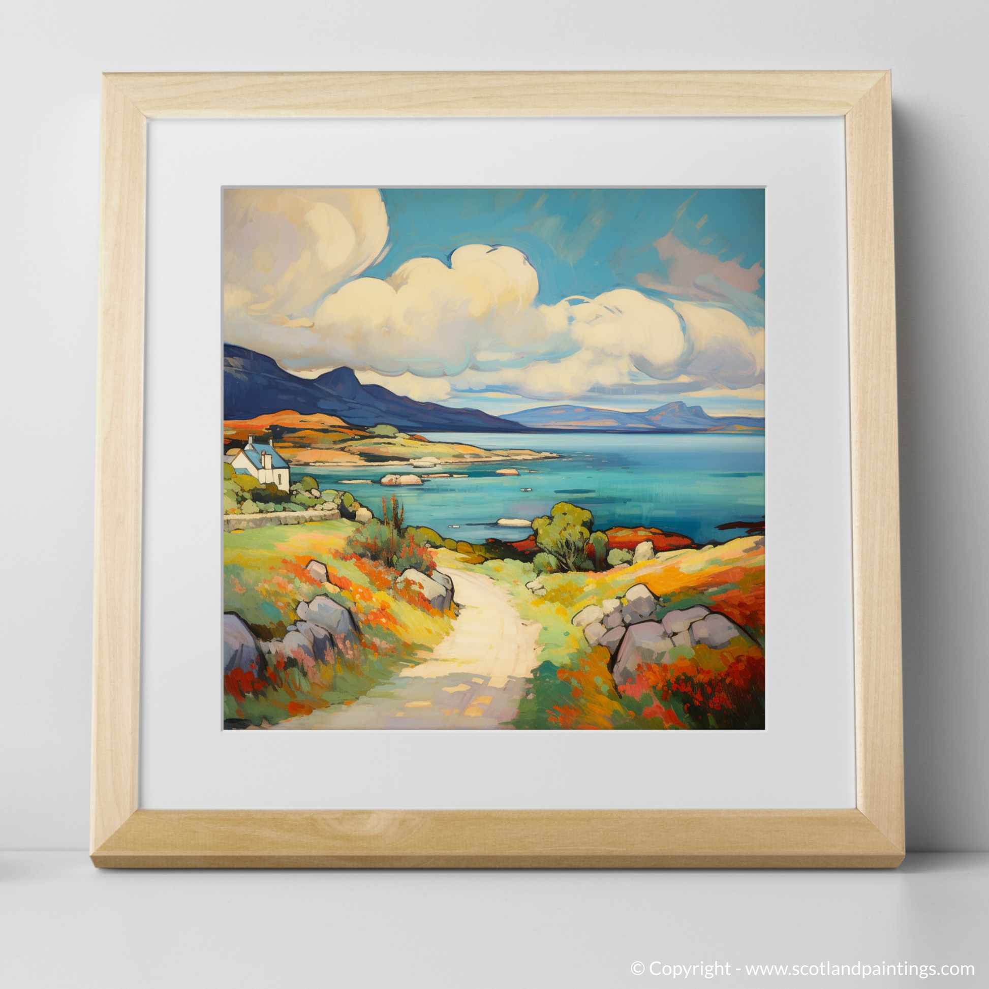 Art Print of Isle of Jura, Inner Hebrides in summer with a natural frame