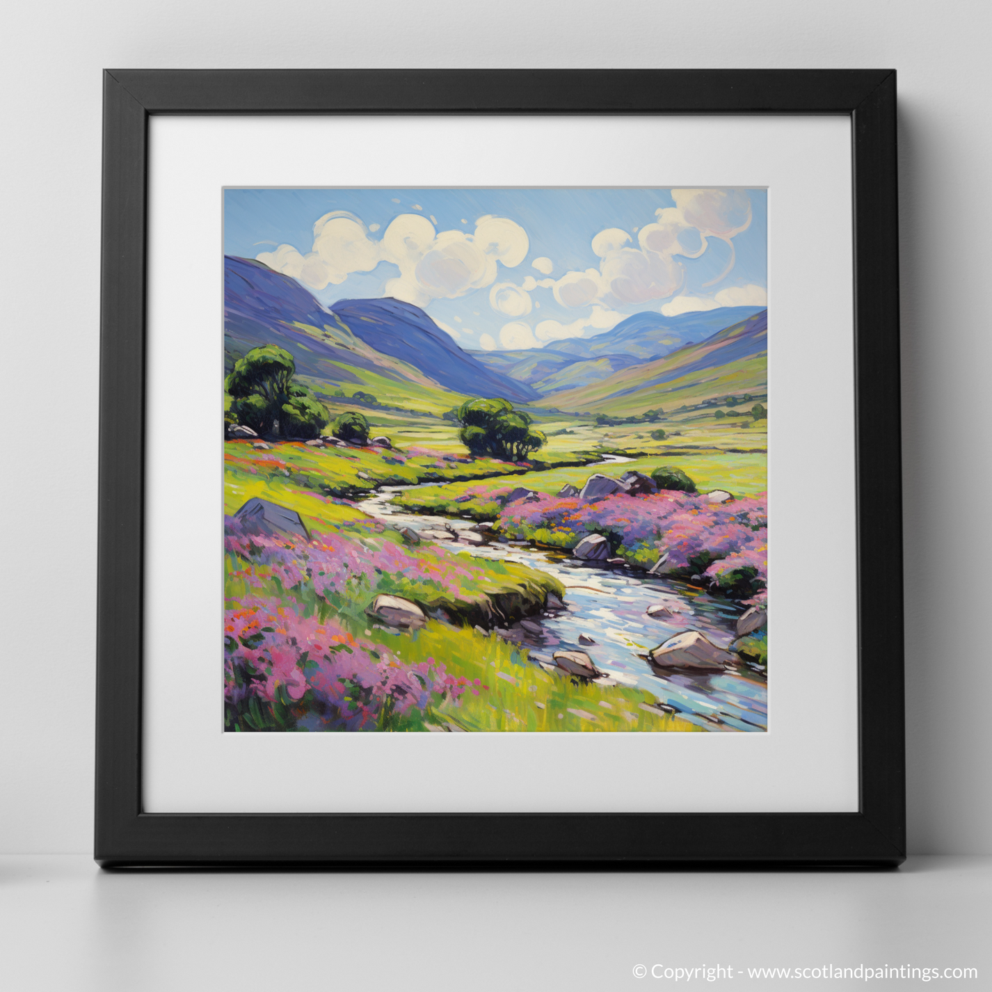 Painting and Art Print of Glen Doll, Angus in summer entitled 