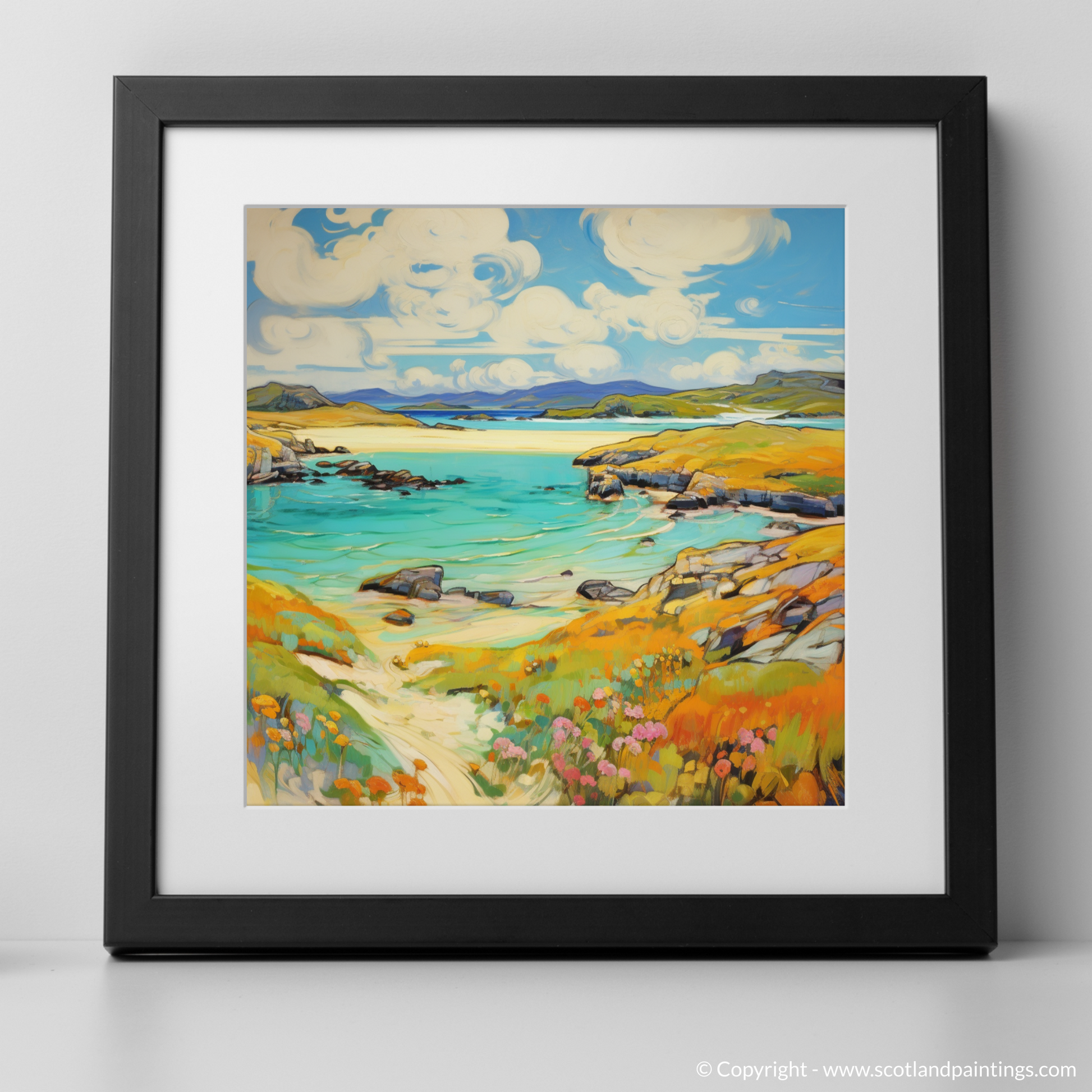 Art Print of Isle of Lewis, Outer Hebrides in summer with a black frame