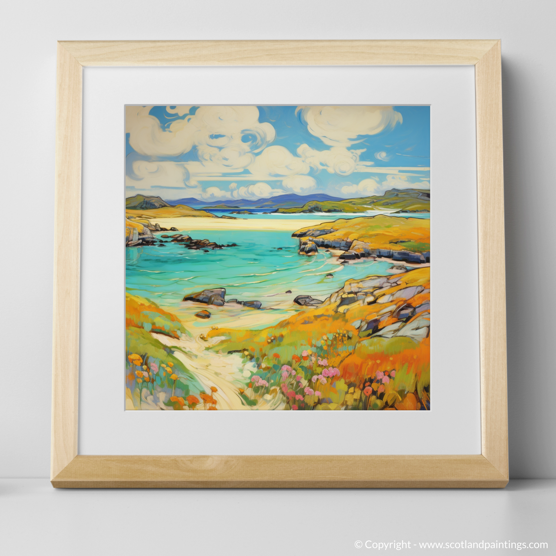 Art Print of Isle of Lewis, Outer Hebrides in summer with a natural frame