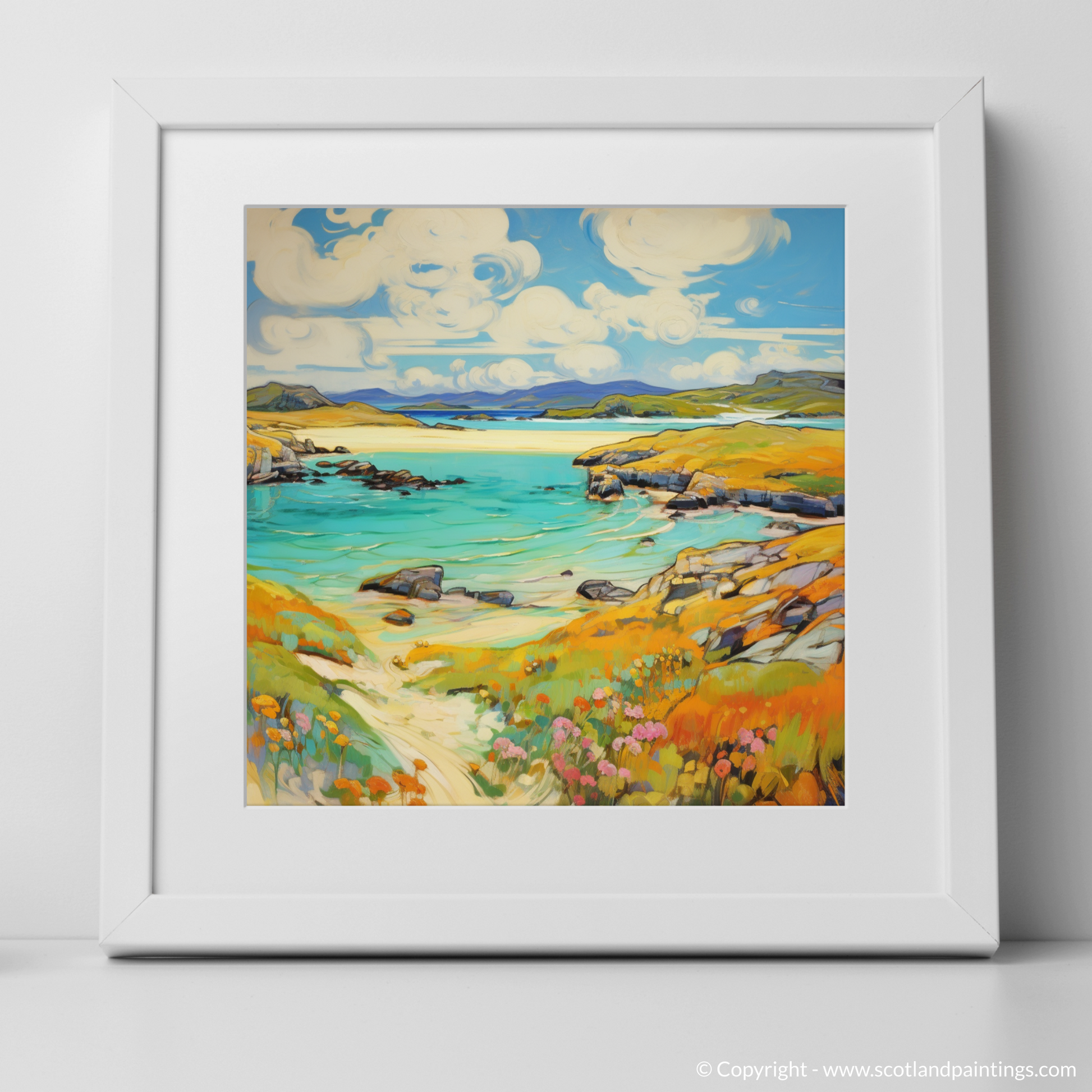 Art Print of Isle of Lewis, Outer Hebrides in summer with a white frame