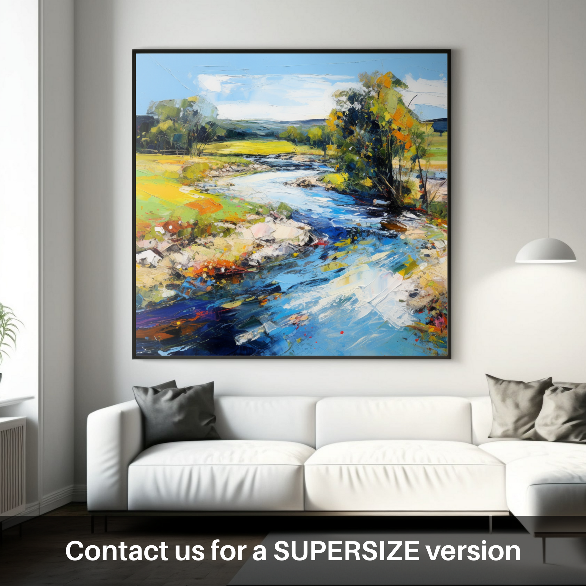 Huge supersize print of River Deveron, Aberdeenshire in summer