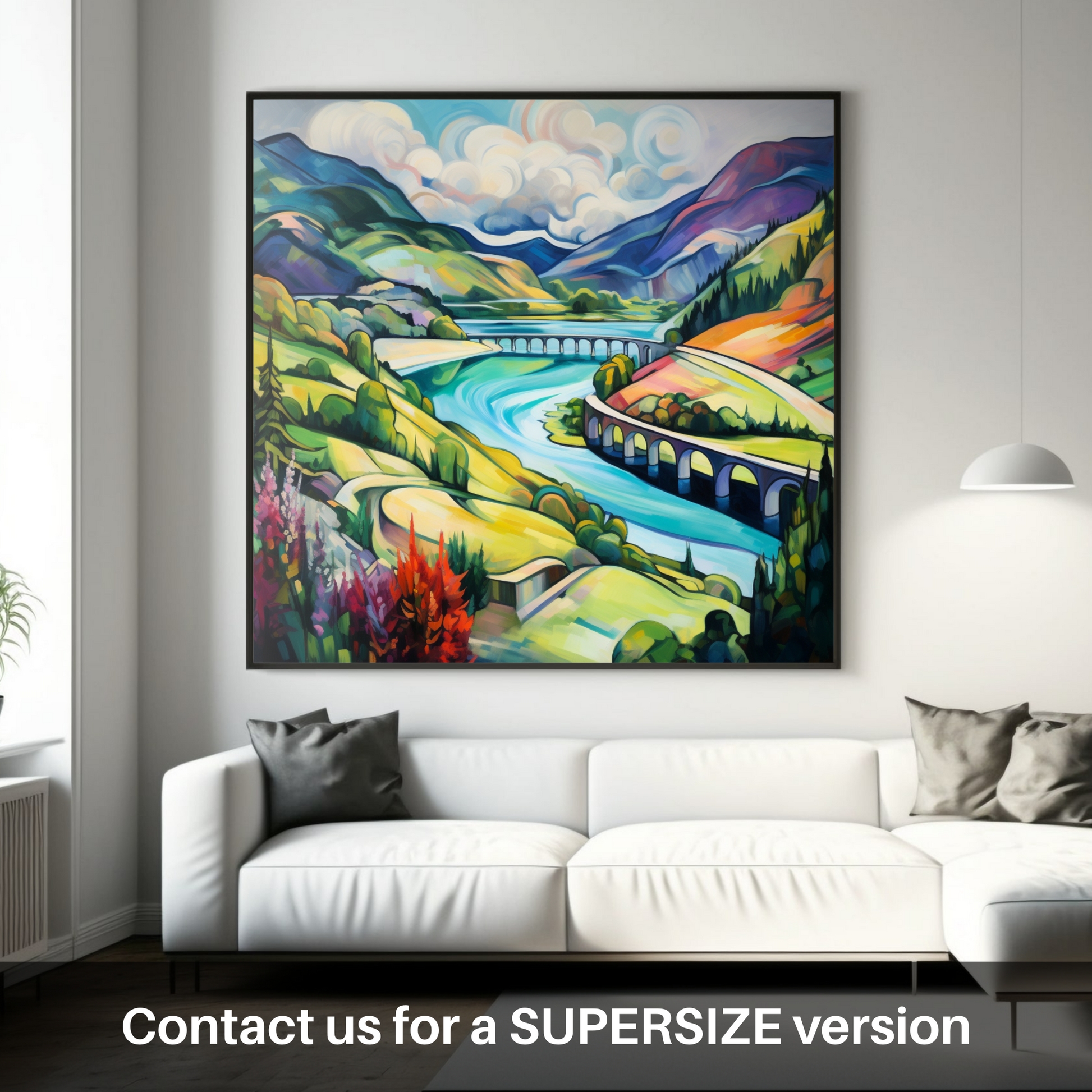 Huge supersize print of Glenfinnan, Highlands in summer