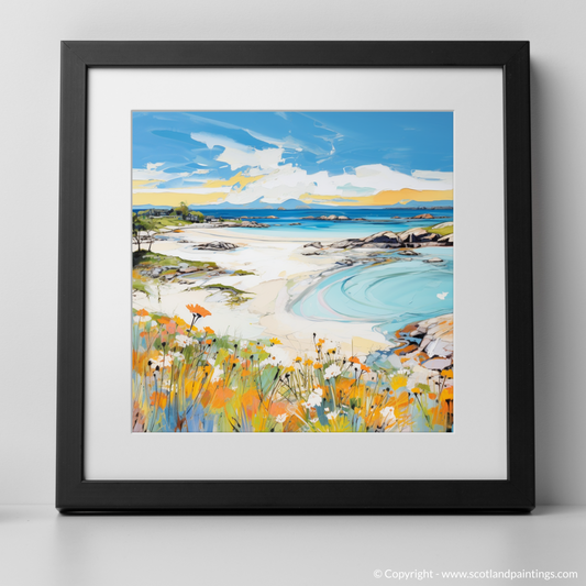 Art Print of Arisaig Beach, Arisaig in summer with a black frame