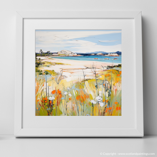 Art Print of Arisaig Beach, Arisaig in summer with a white frame