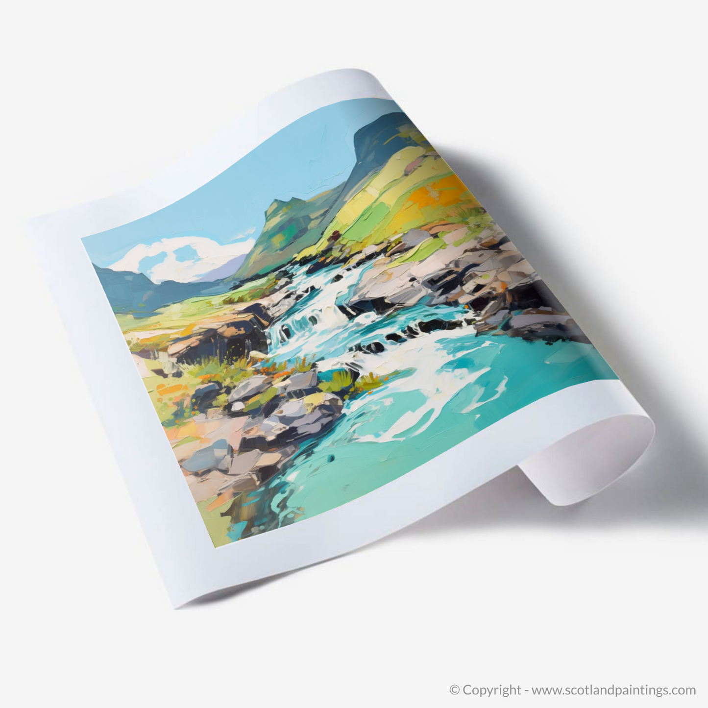 Art Print of The Fairy Pools, Isle of Skye in summer