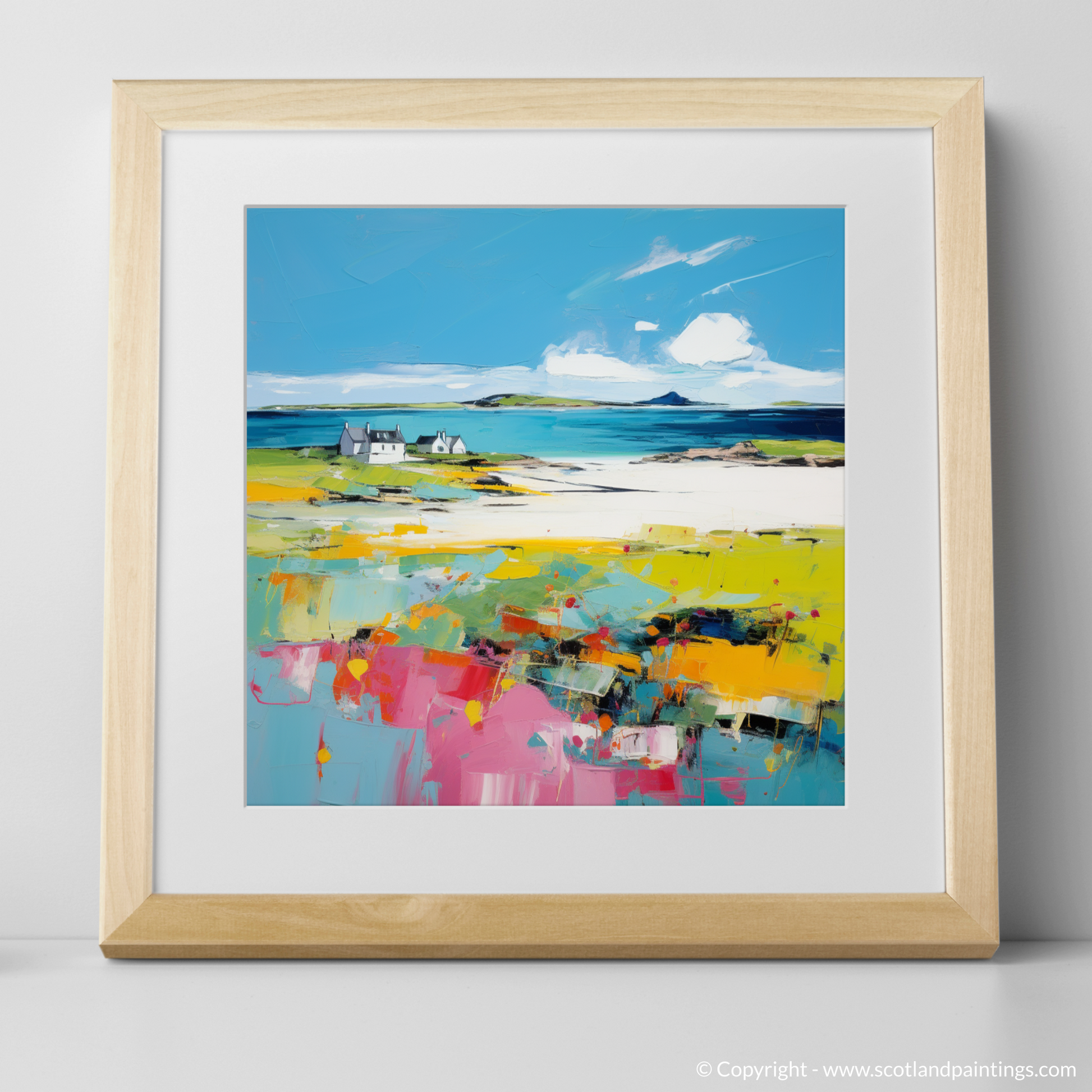 Art Print of Isle of Tiree, Inner Hebrides in summer with a natural frame