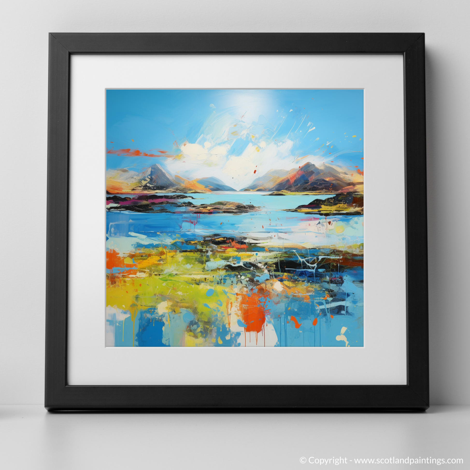 Art Print of Isle of Ulva, Inner Hebrides in summer with a black frame