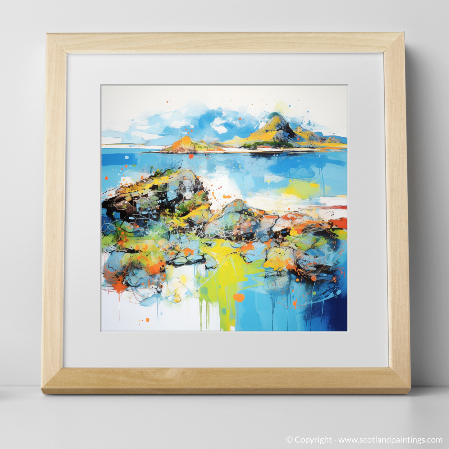 Art Print of Isle of Ulva, Inner Hebrides in summer with a natural frame