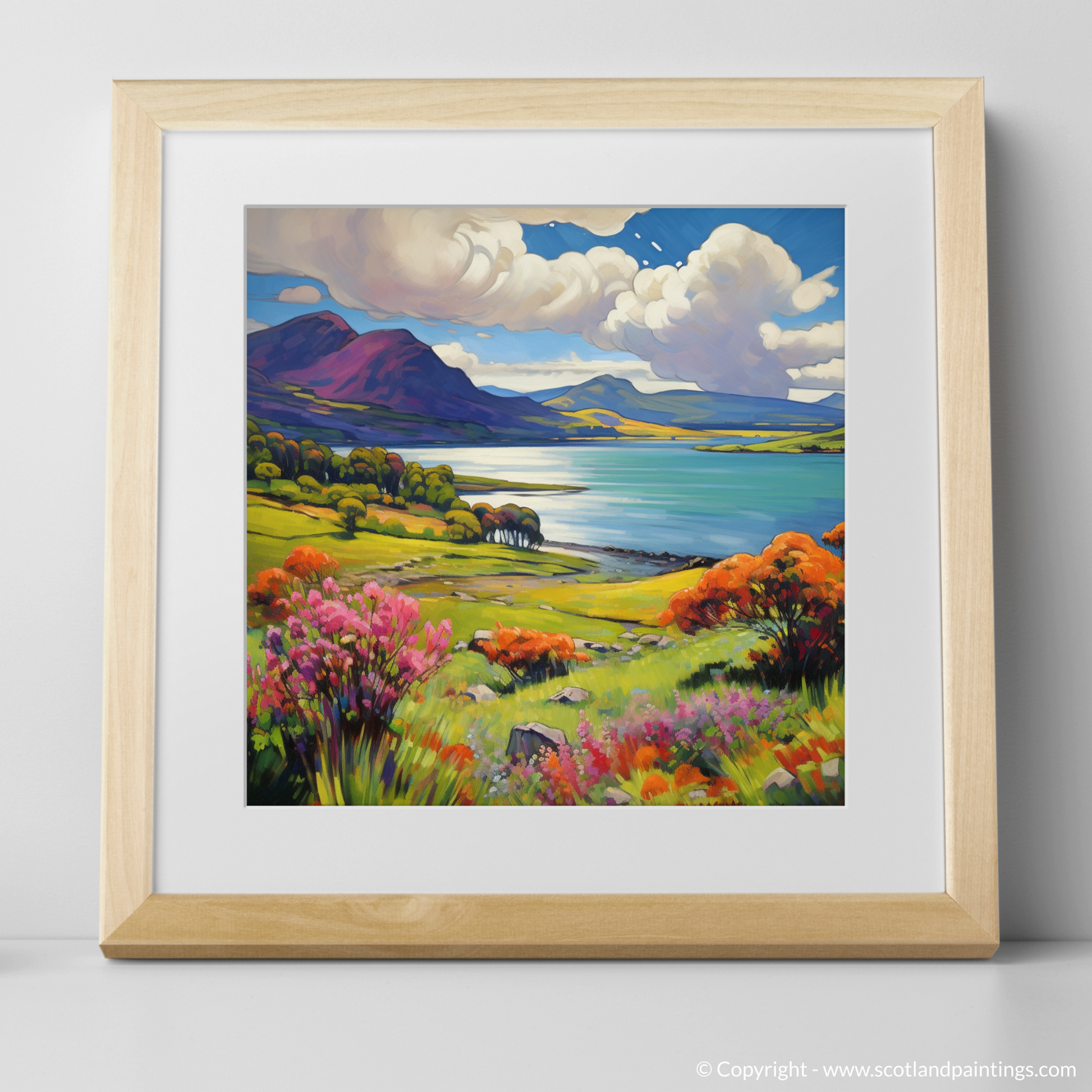 Art Print of Loch Leven, Highlands in summer with a natural frame