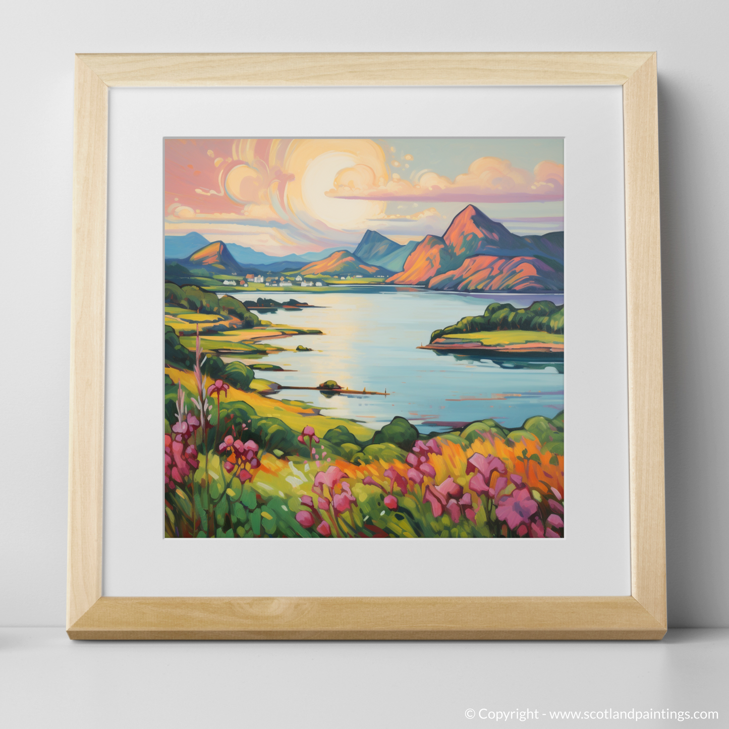 Art Print of Loch Leven, Highlands in summer with a natural frame