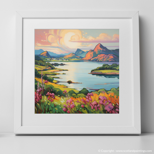 Art Print of Loch Leven, Highlands in summer with a white frame