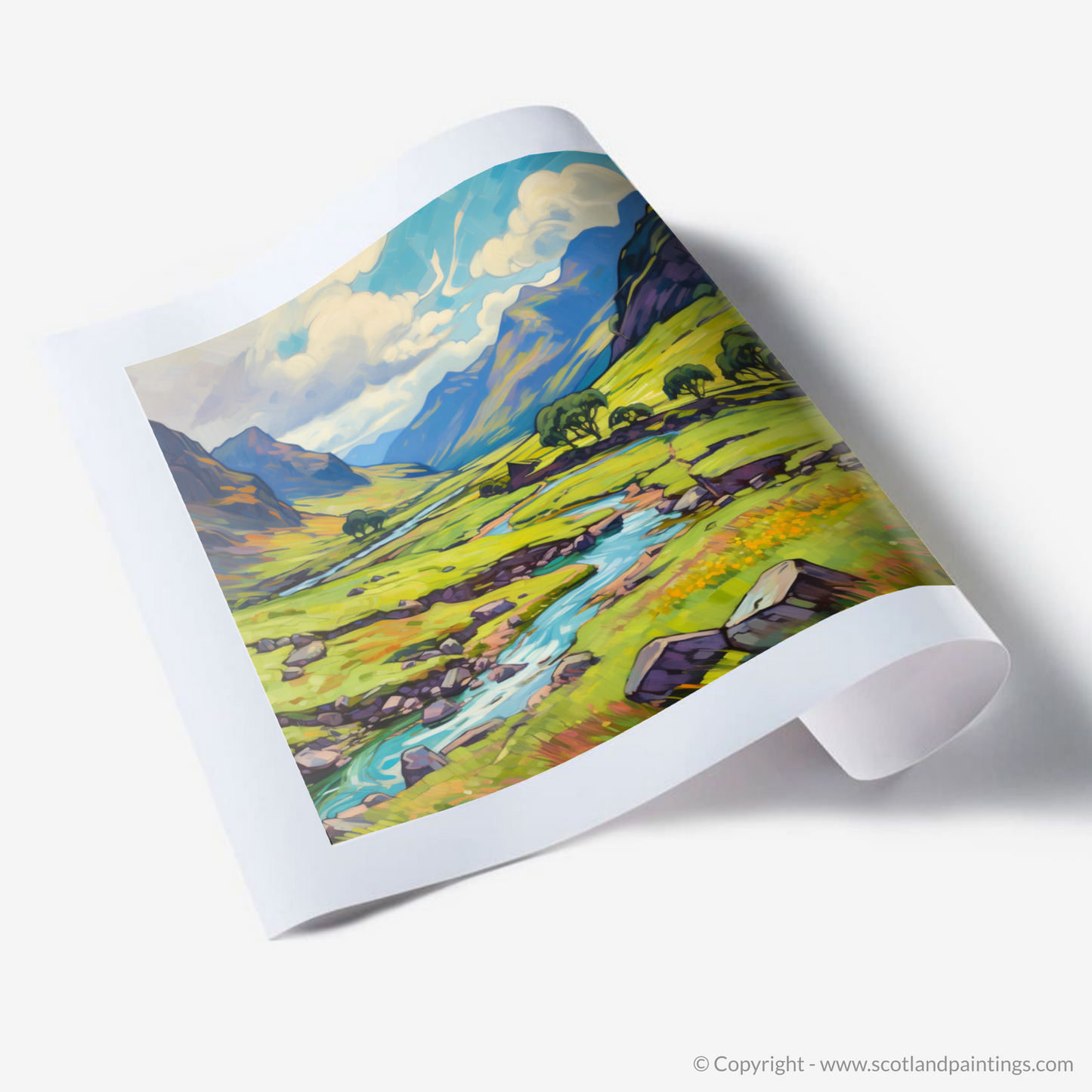 Art Print of Glen Shiel, Highlands in summer