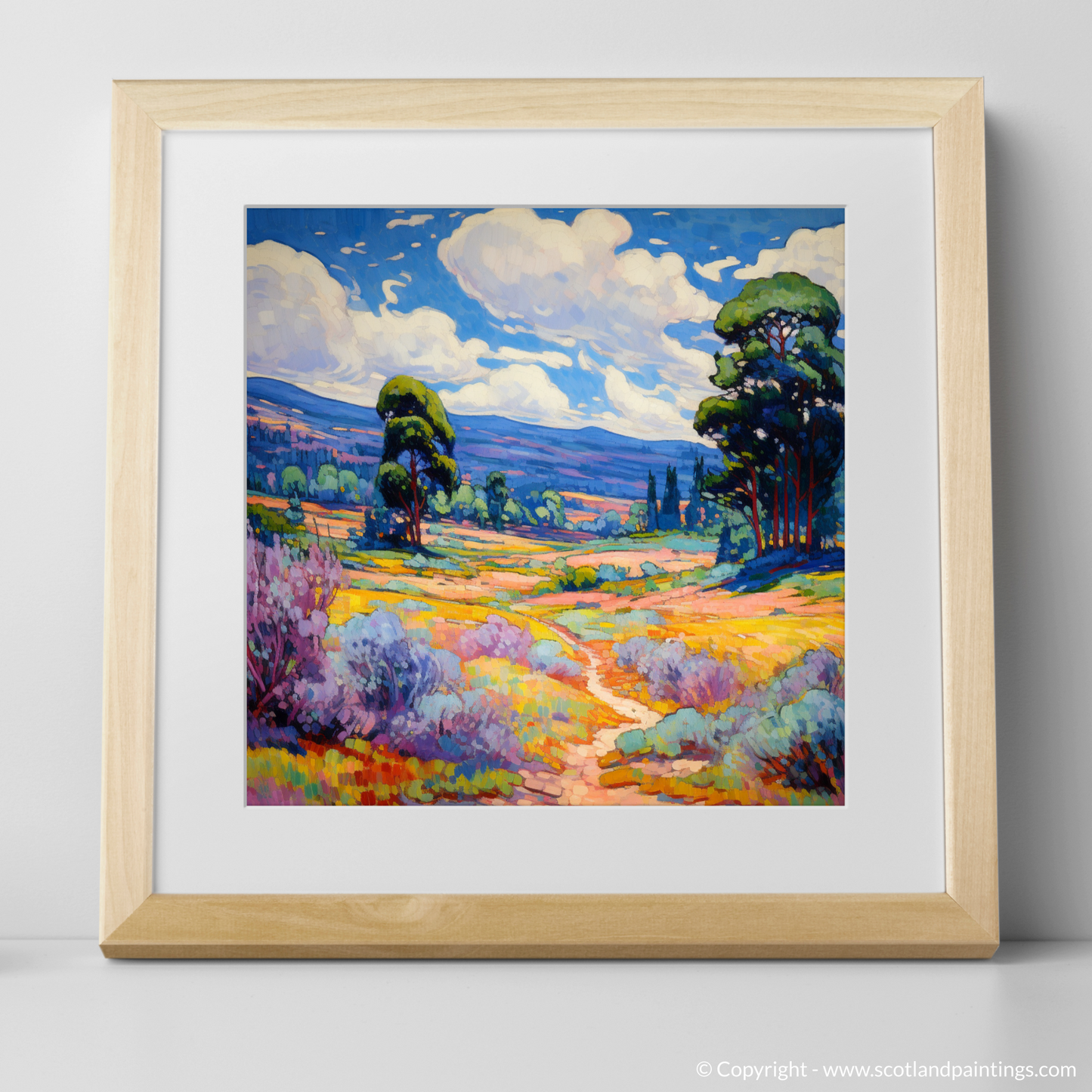 Art Print of Glen Tanar, Aberdeenshire in summer with a natural frame