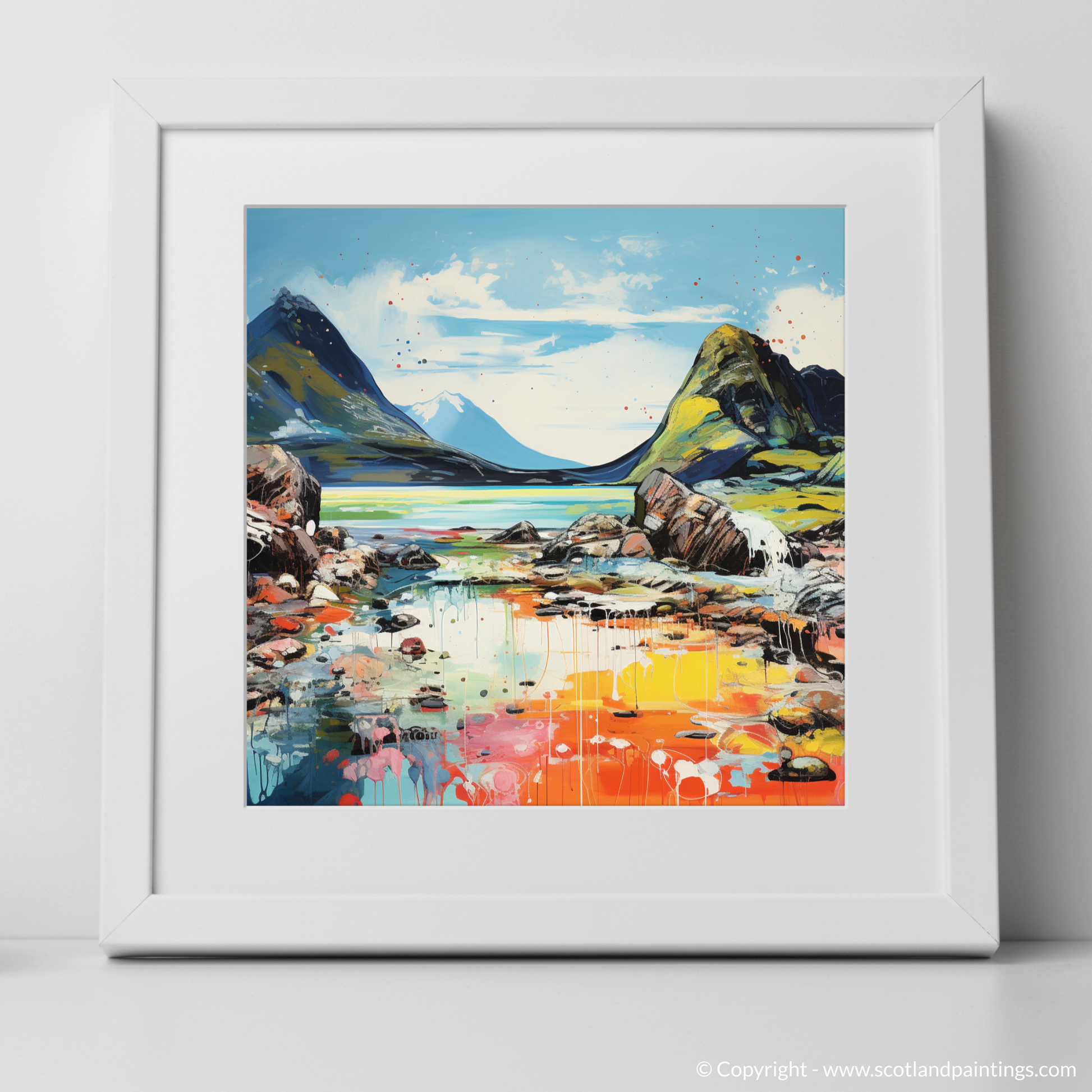 Art Print of Isle of Rum, Inner Hebrides in summer with a white frame