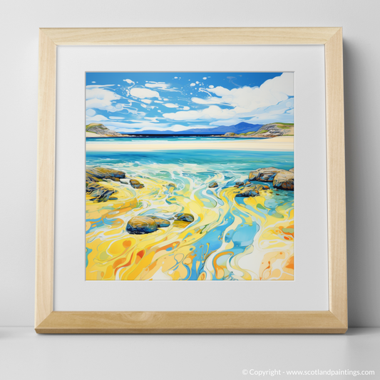 Art Print of Luskentyre Sands, Isle of Lewis in summer with a natural frame