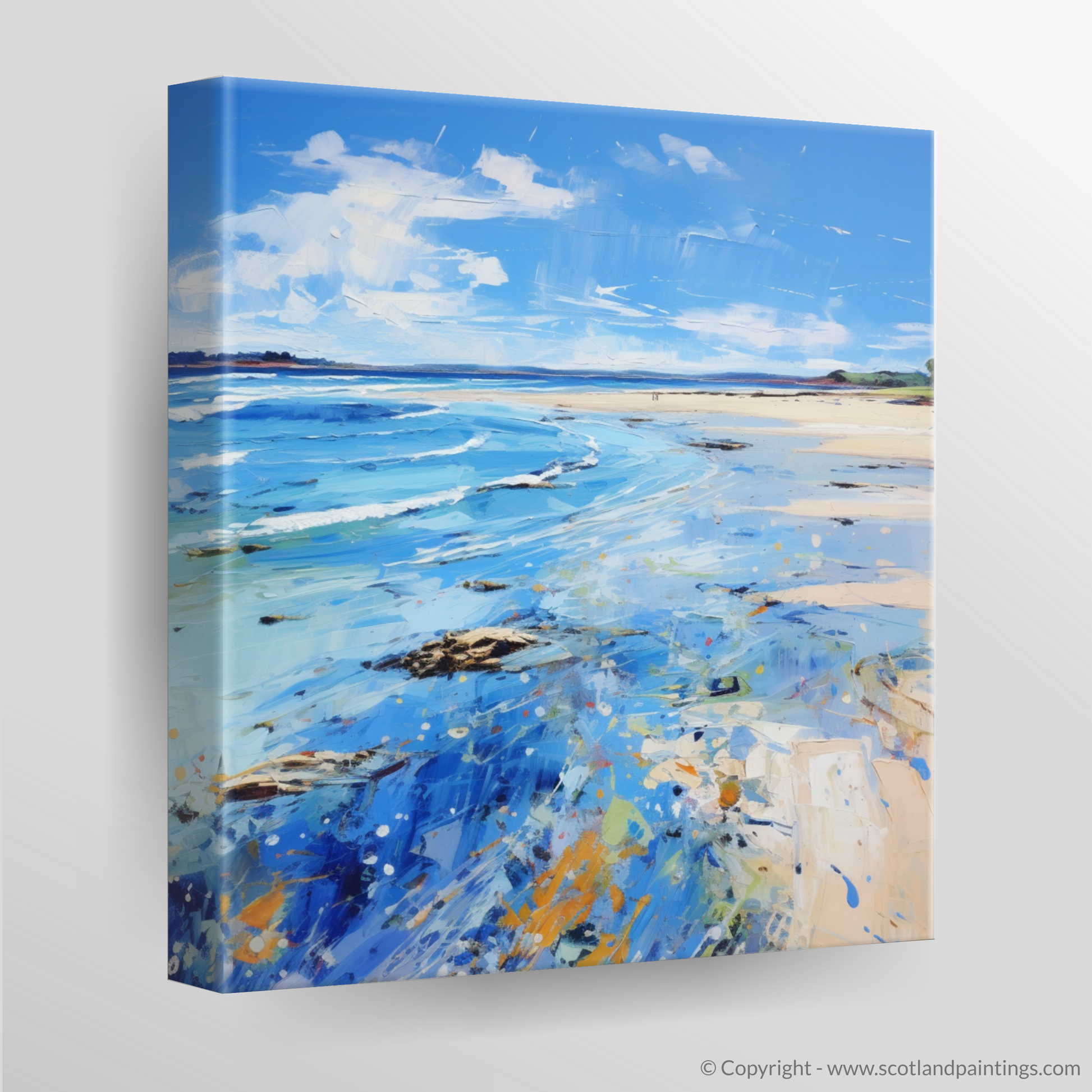 Canvas Print of Longniddry Beach, East Lothian in summer