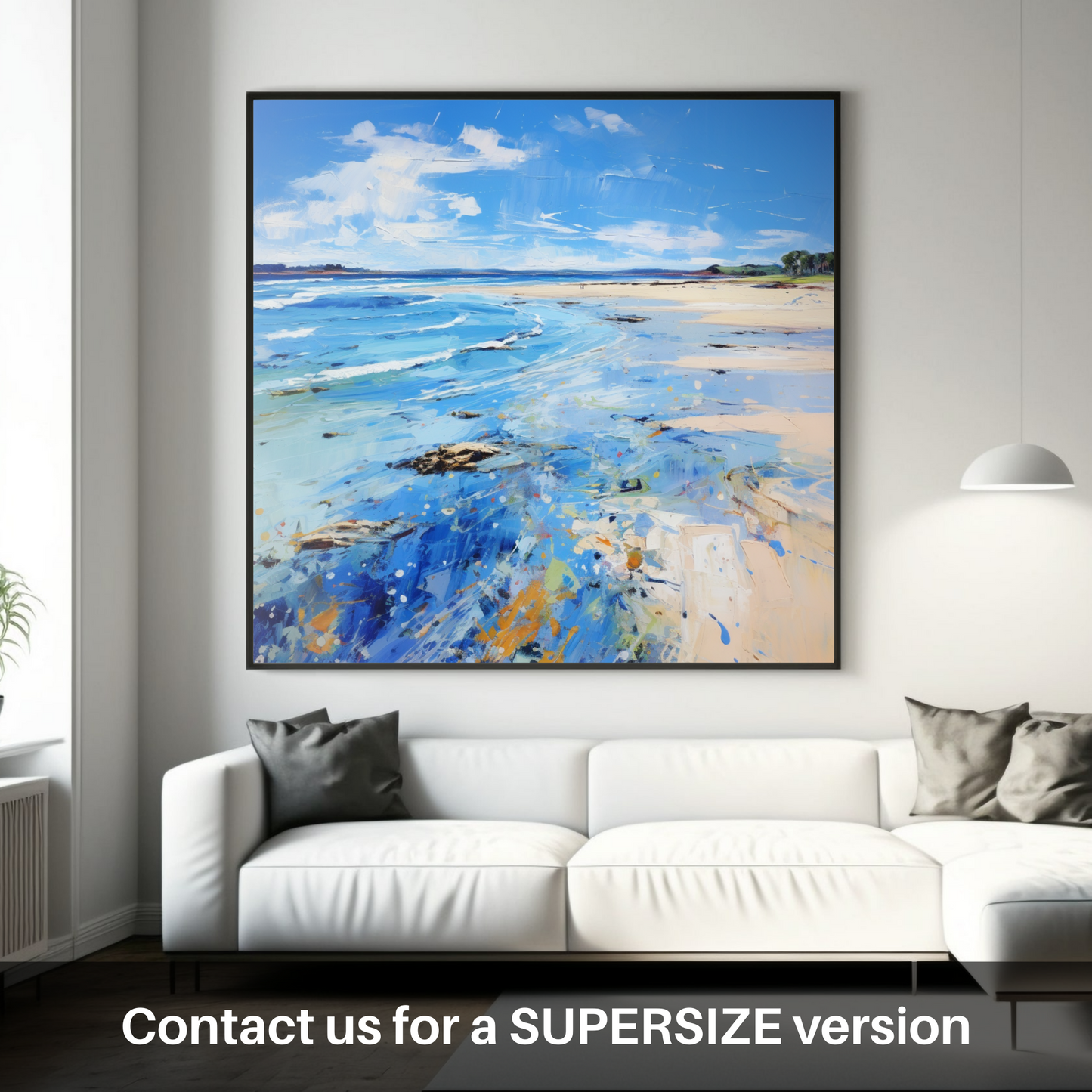 Huge supersize print of Longniddry Beach, East Lothian in summer