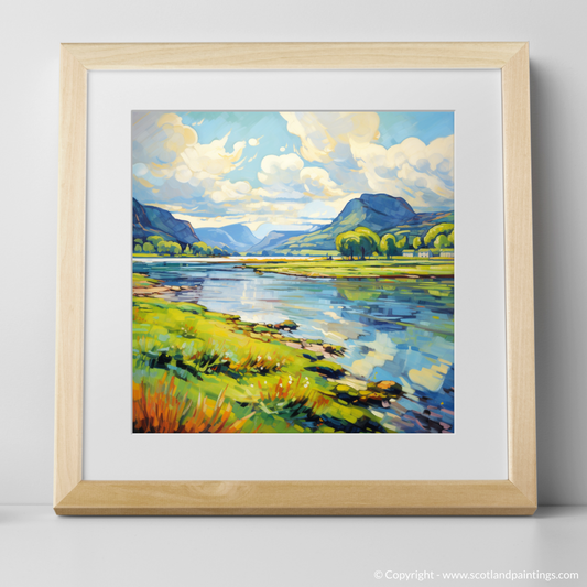 Art Print of Loch Leven, Perth and Kinross in summer with a natural frame