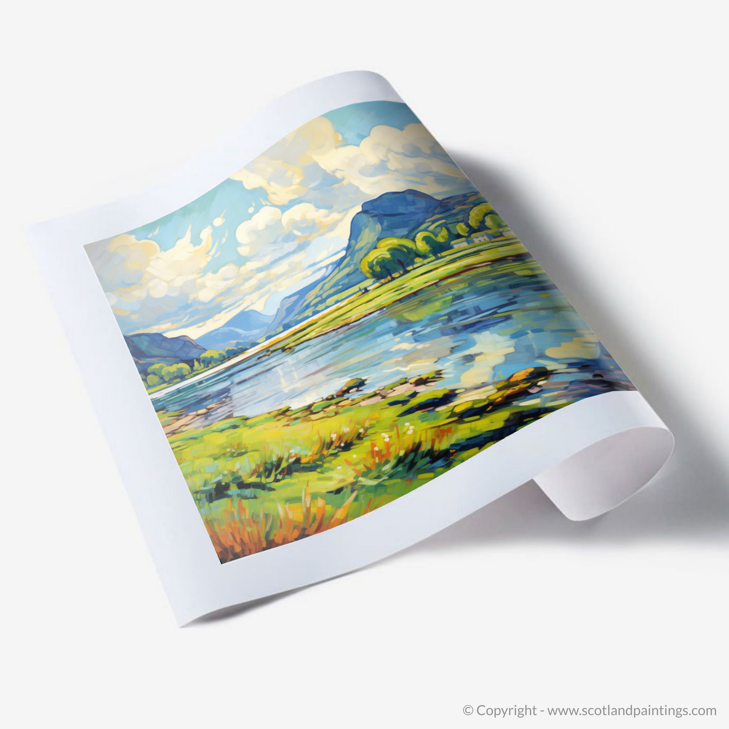 Art Print of Loch Leven, Perth and Kinross in summer